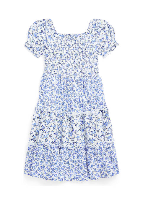 Ralph Lauren Childrenswear Girls 4-6x Floral Smocked Cotton
