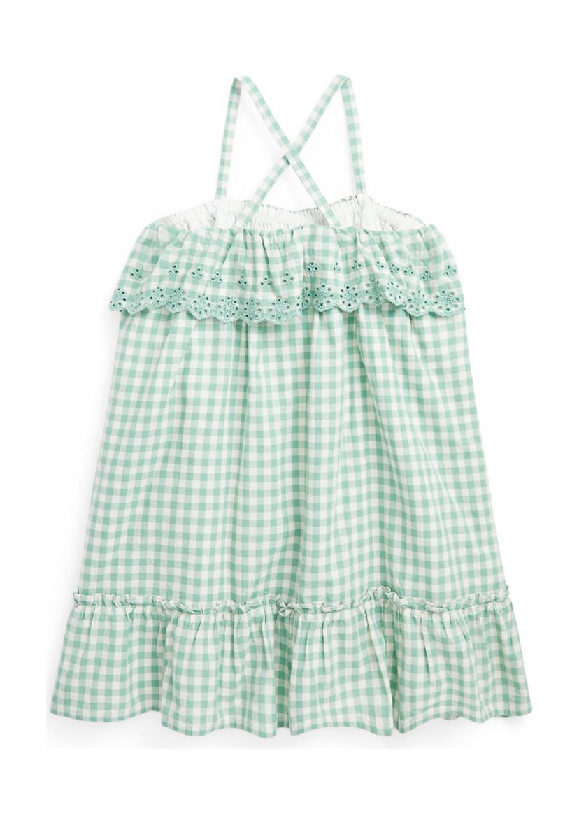 Girls 2-6x Gingham Cotton Madras Dress