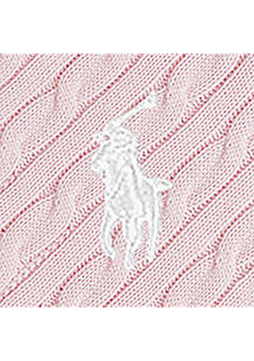 Girls 4-6x Cable Knit Cotton Polo Sweater