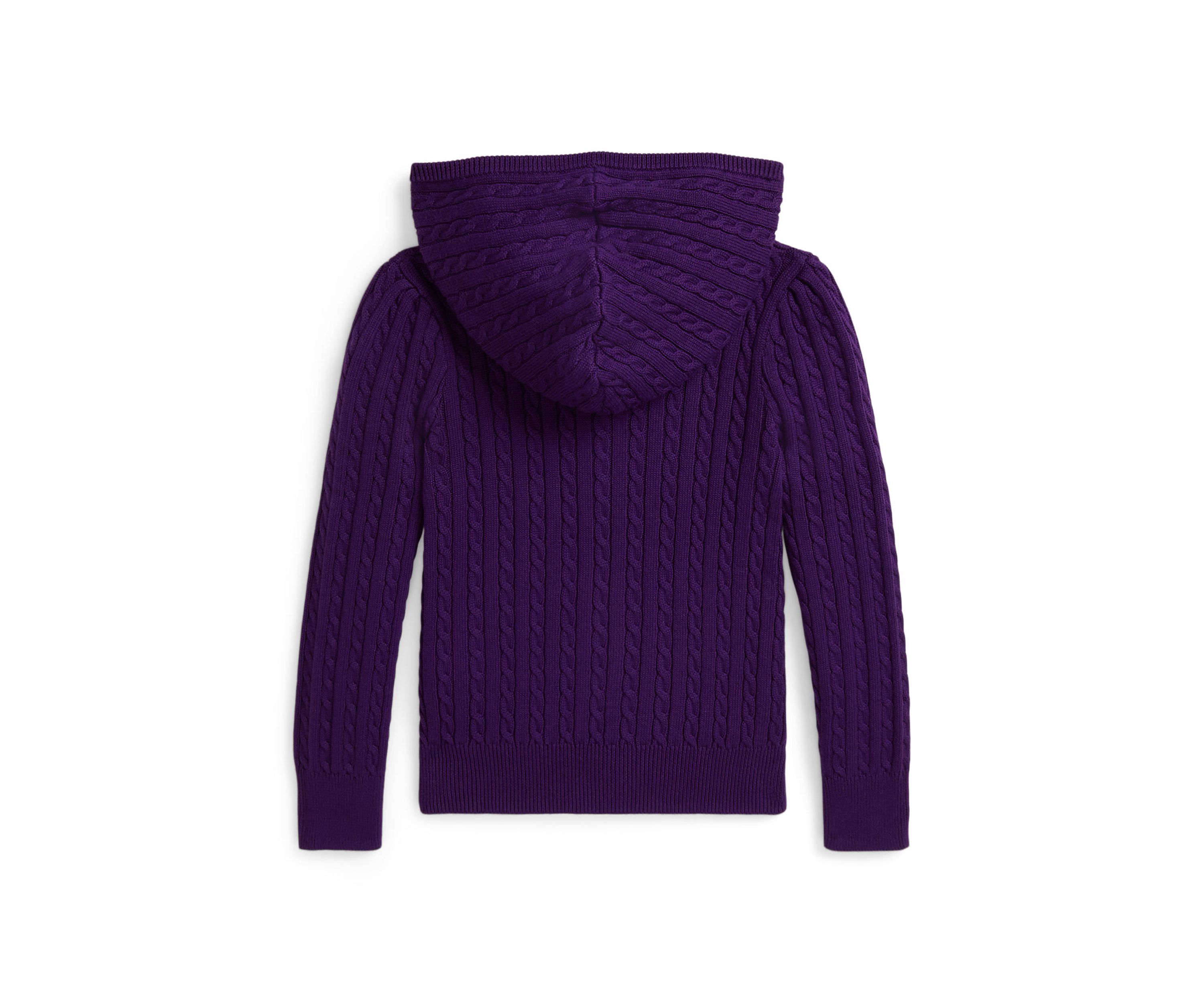 Girls 2-6x Mini-Cable Cotton Full-Zip Hoodie