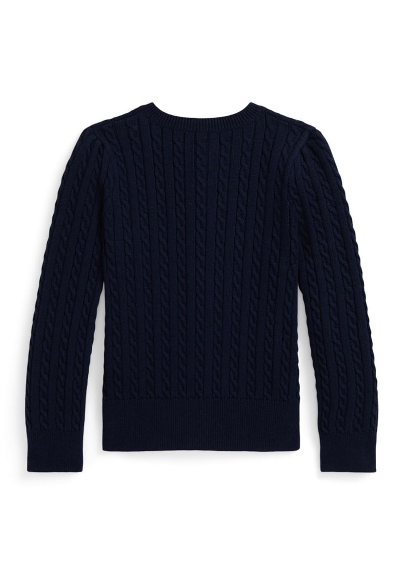 Girls 2-6x Polo Bear Mini-Cable Cotton Cardigan
