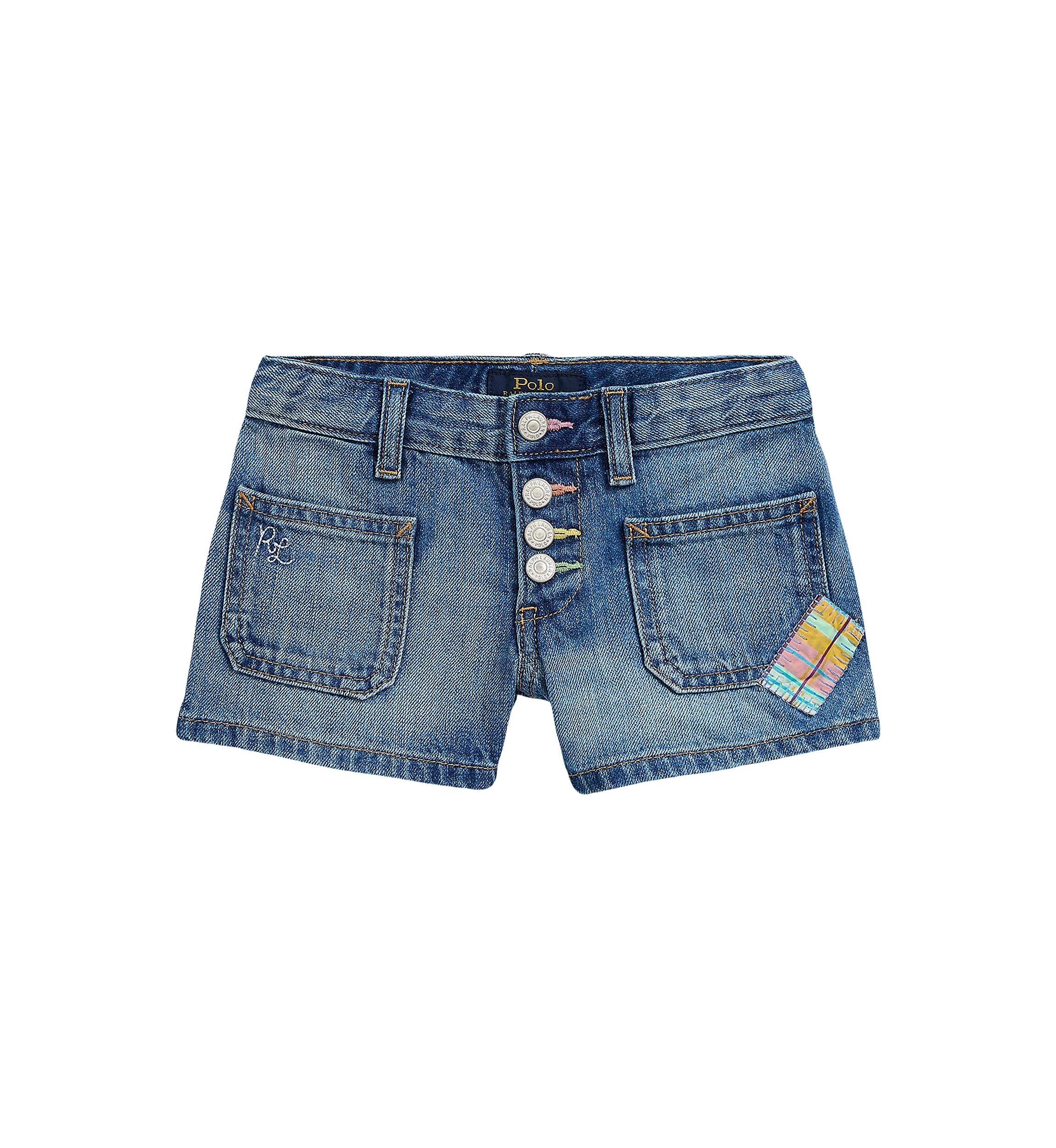 Girls 2-6x Patchwork Cotton Denim Shorts