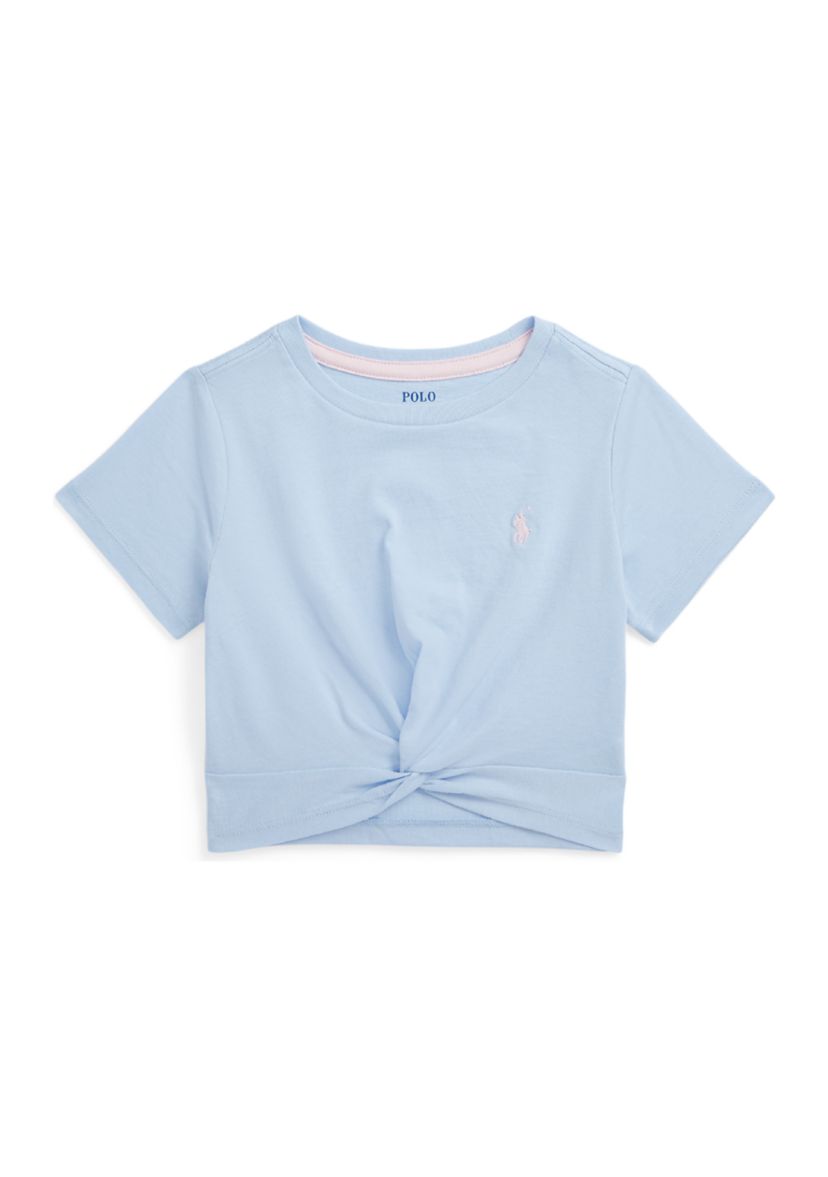 Girls 2-6x Twist Front Cotton Jersey T-Shirt