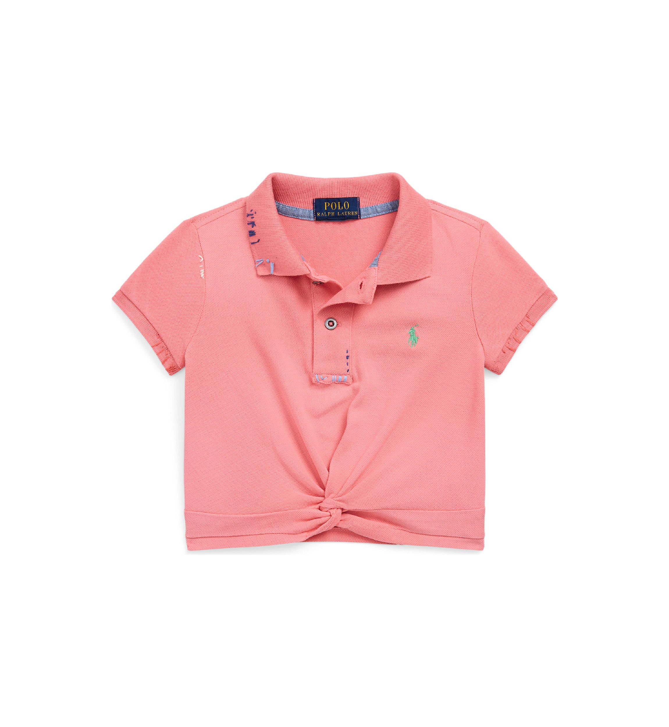 Girls 2-6x Twist Front Stretch Mesh Polo Shirt