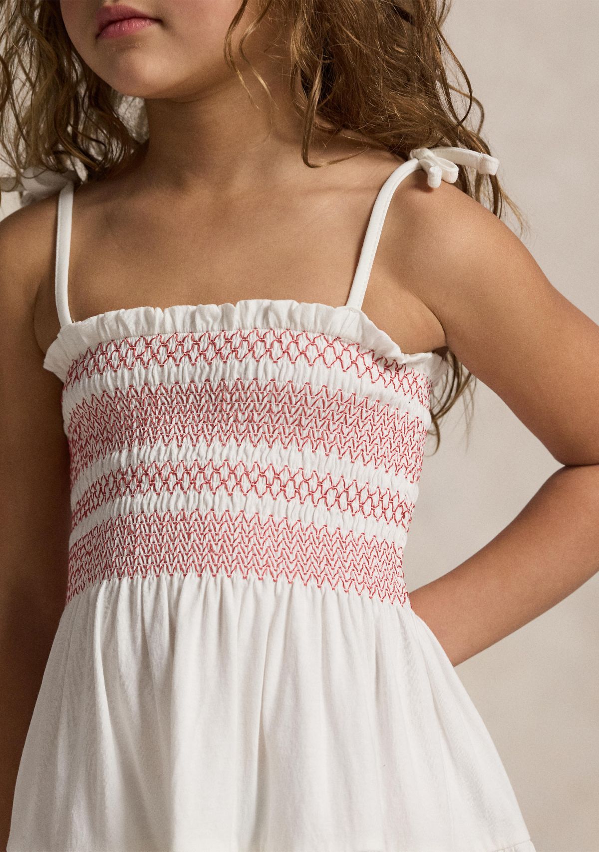 Girls 2-6x Smocked Eyelet Cotton Jersey Dress