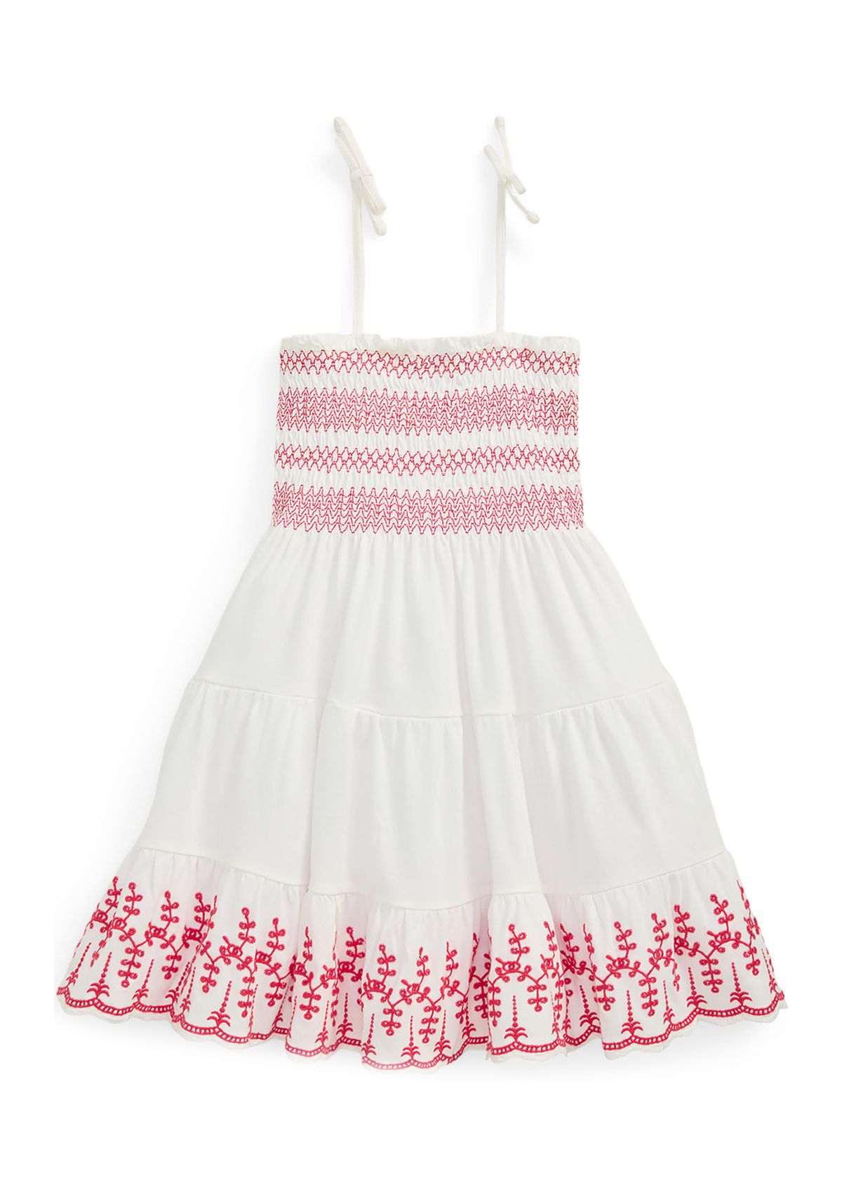 Girls 2-6x Smocked Eyelet Cotton Jersey Dress