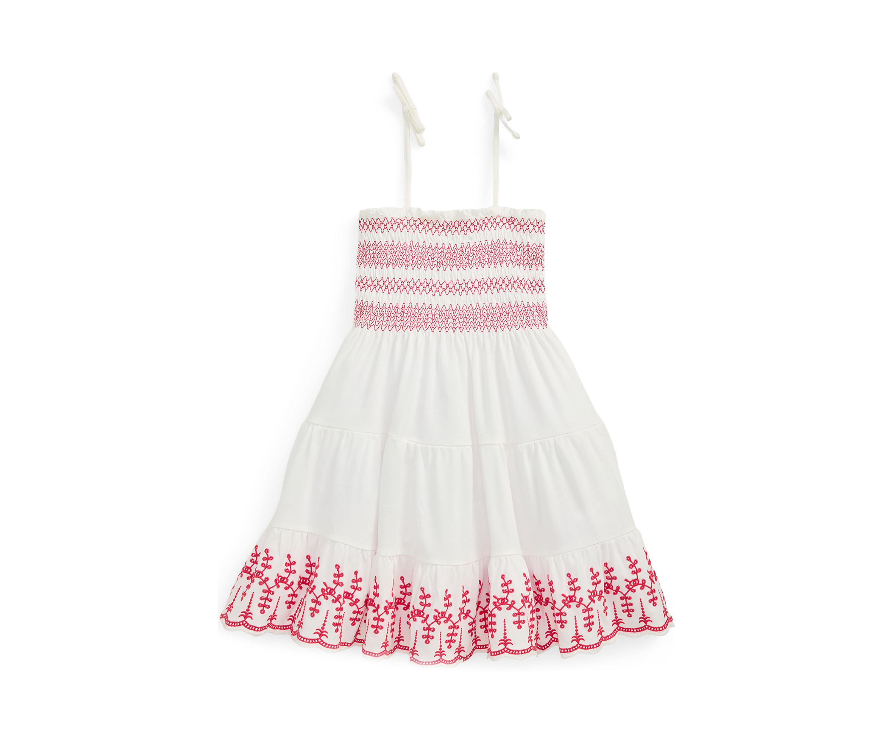 Girls 2-6x Smocked Eyelet Cotton Jersey Dress