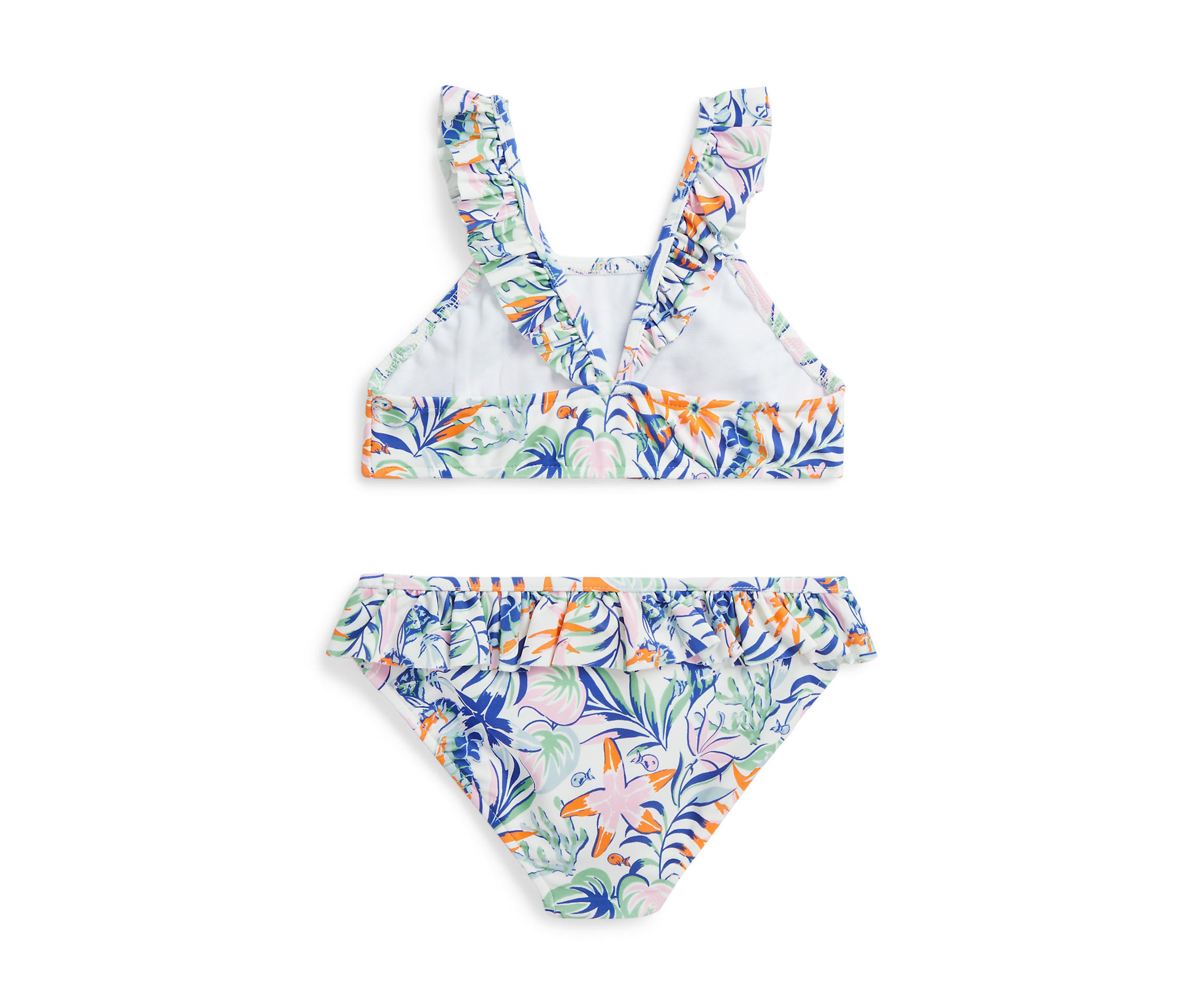 Girls 2-6x Tropical Print Two Piece Swimsuit