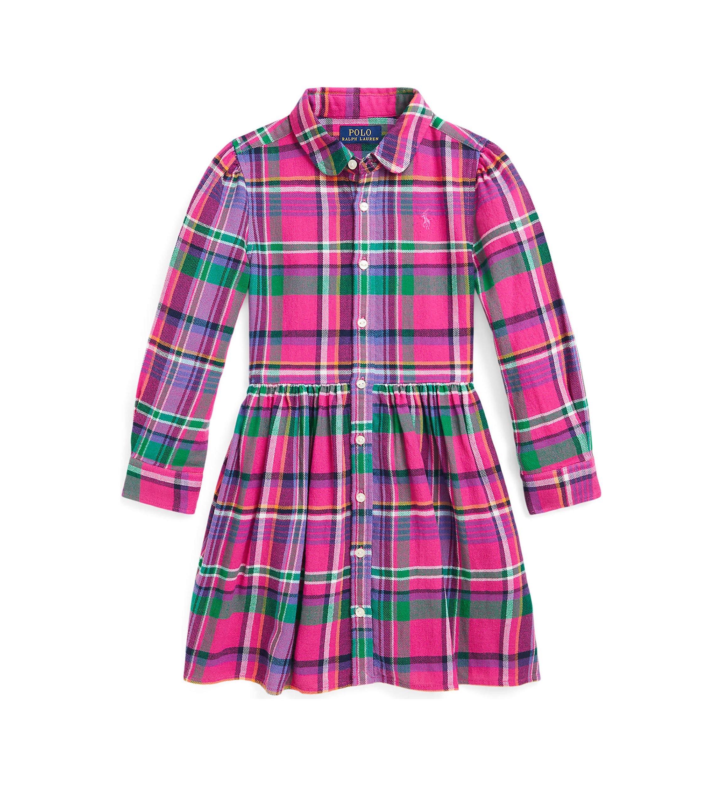 Girls 2-6x Plaid Cotton Twill Shirtdress