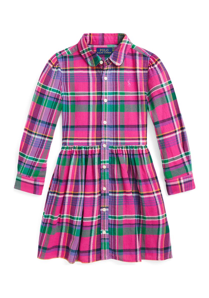 Girls 2-6x Plaid Cotton Twill Shirtdress