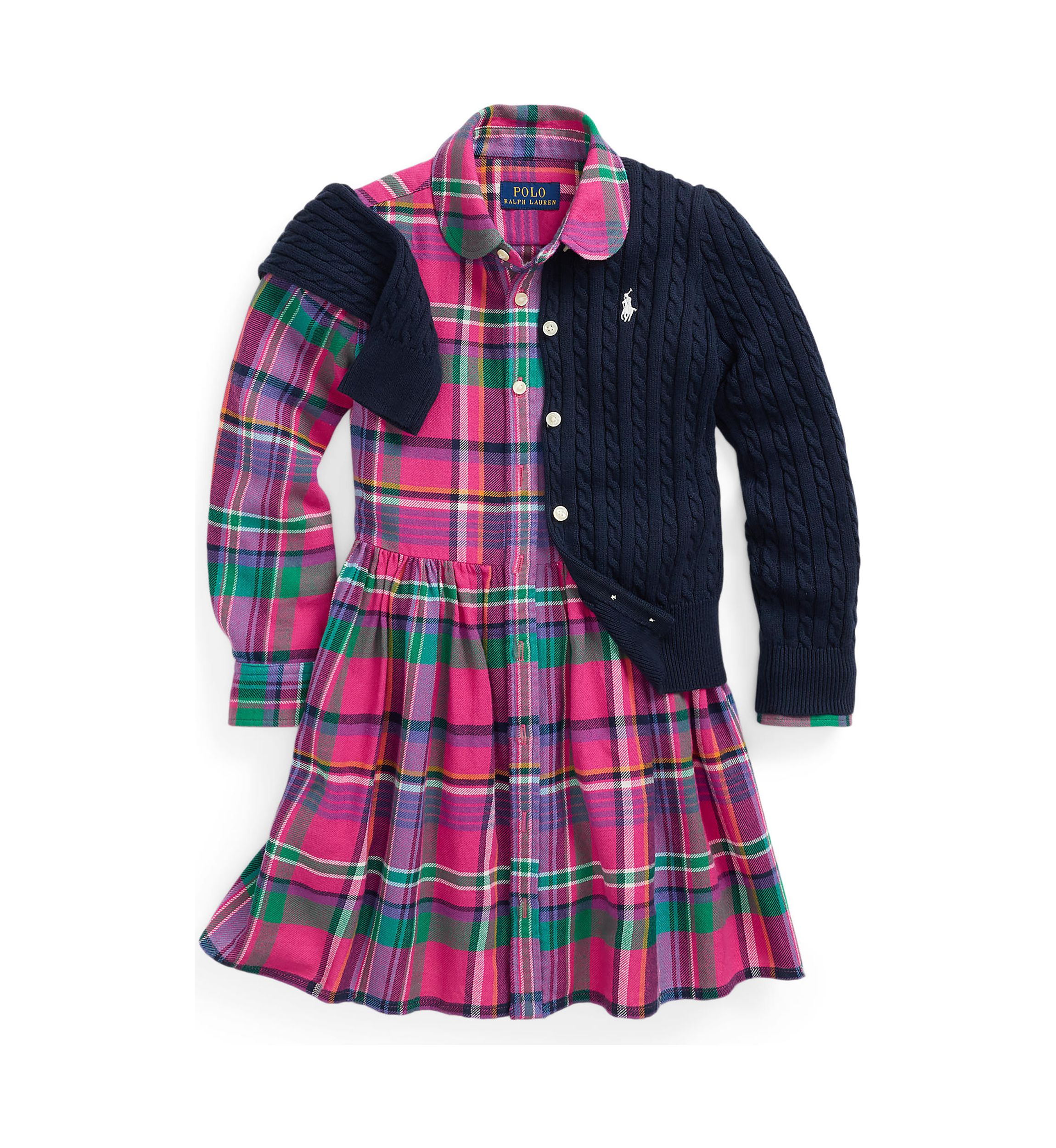 Girls 2-6x Plaid Cotton Twill Shirtdress