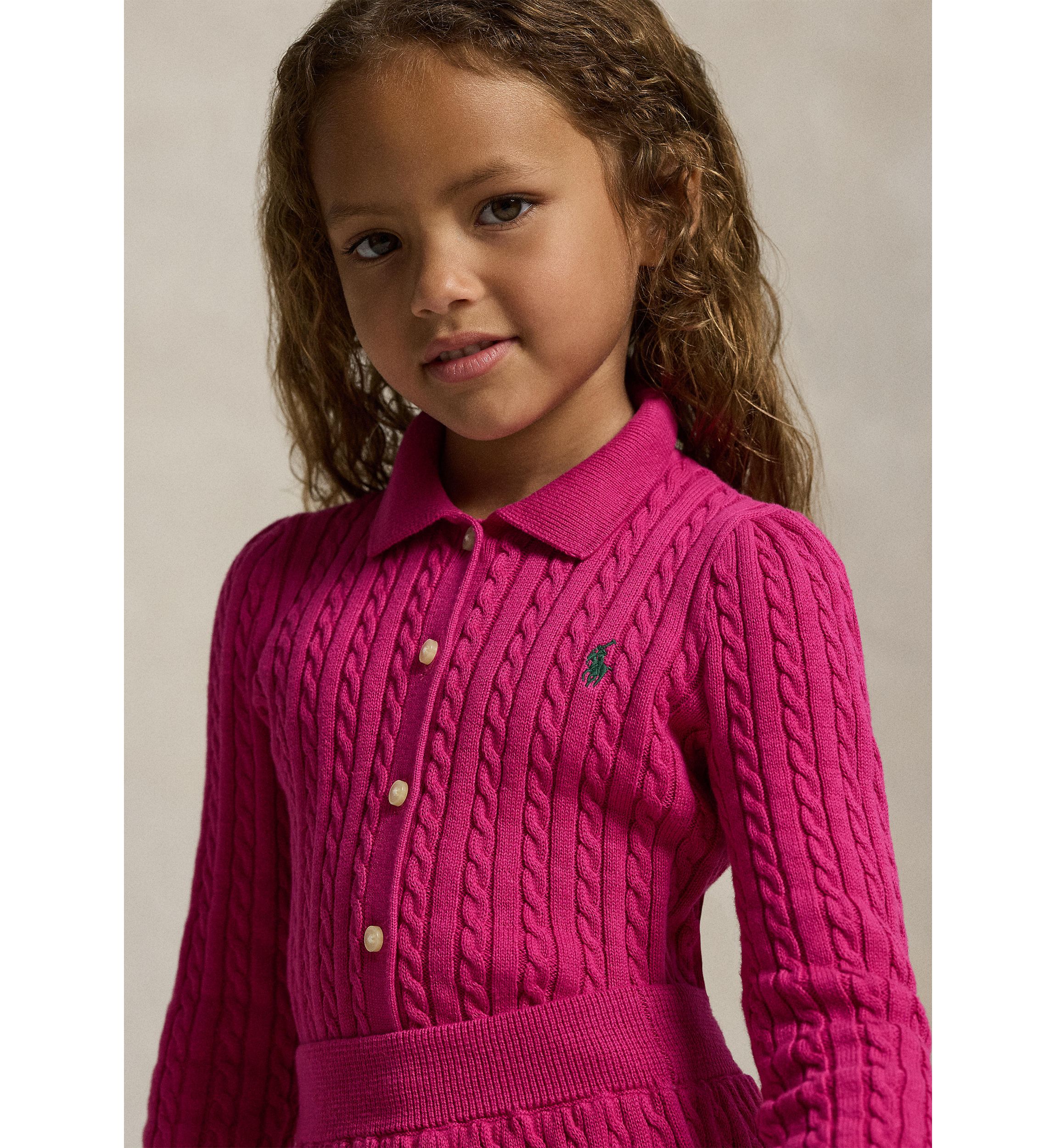 Girls 2-6x Cotton Polo Cardigan & Skirt Set