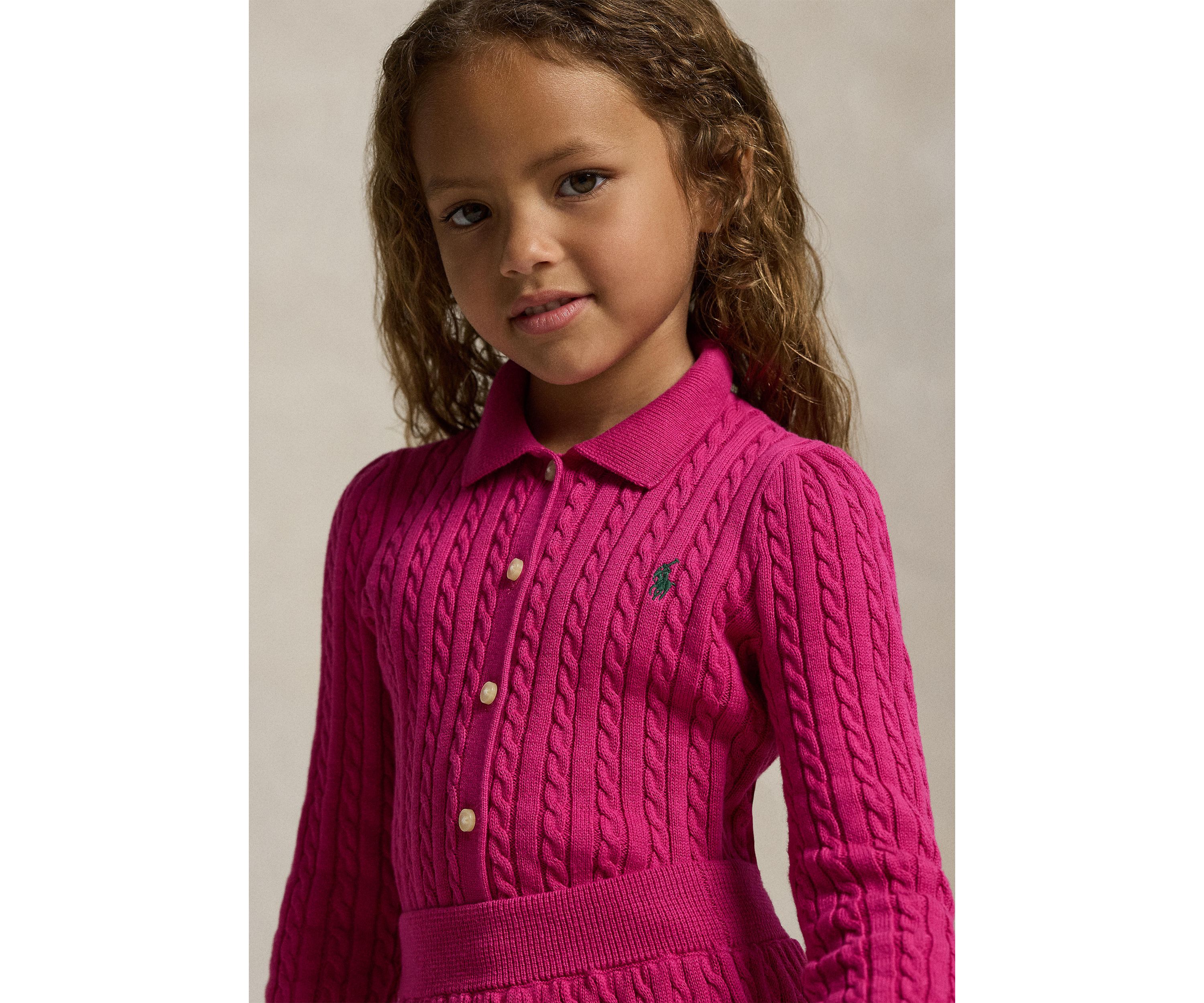 Girls 2-6x Cotton Polo Cardigan & Skirt Set