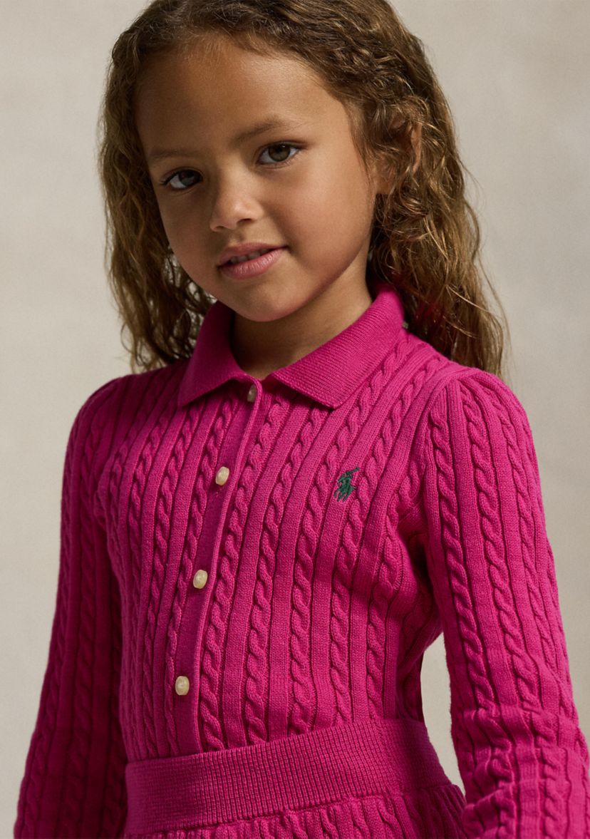 Girls 2-6x Cotton Polo Cardigan & Skirt Set