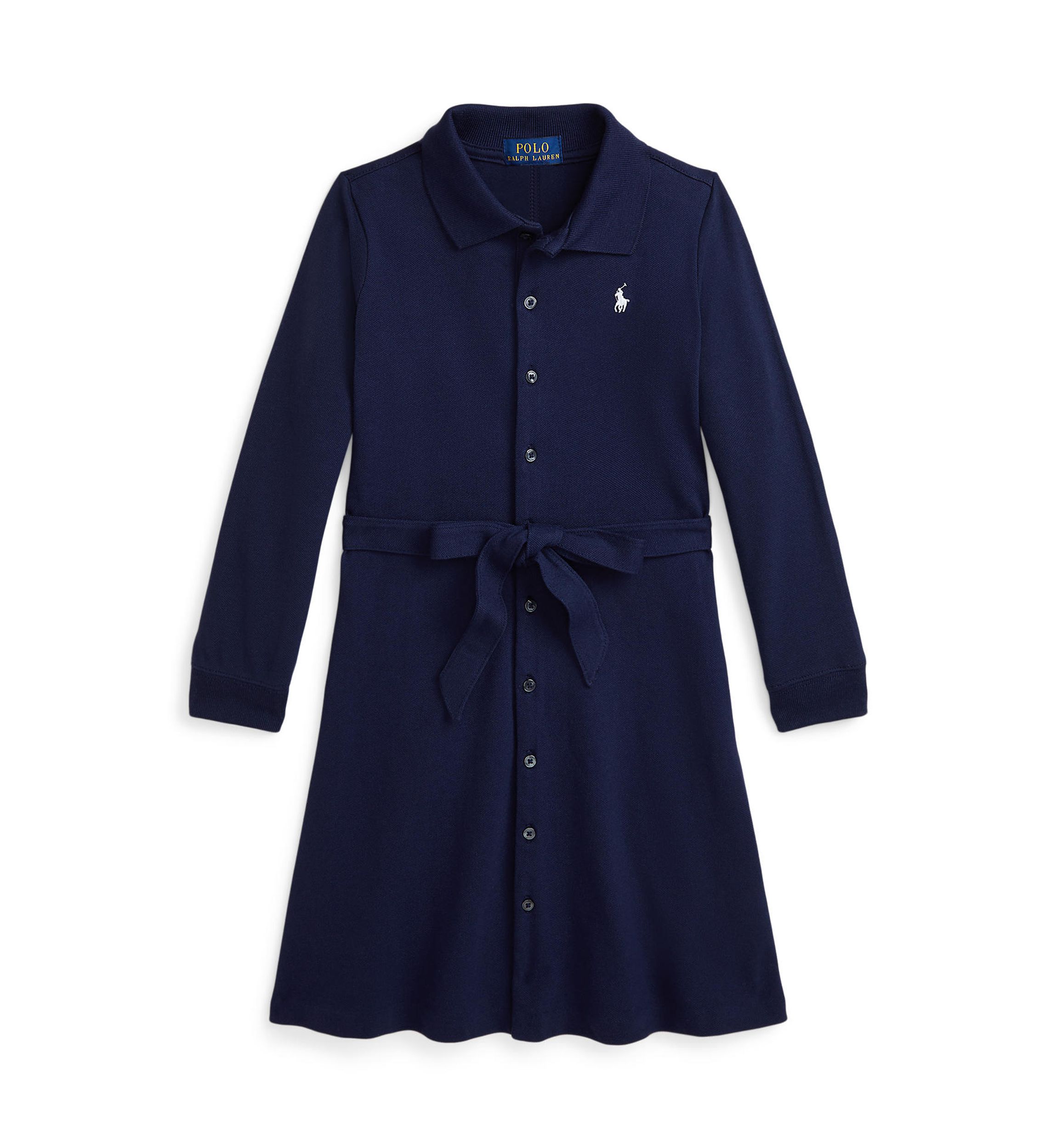 Girls 2-6x Belt Stretch Mesh Polo Dress