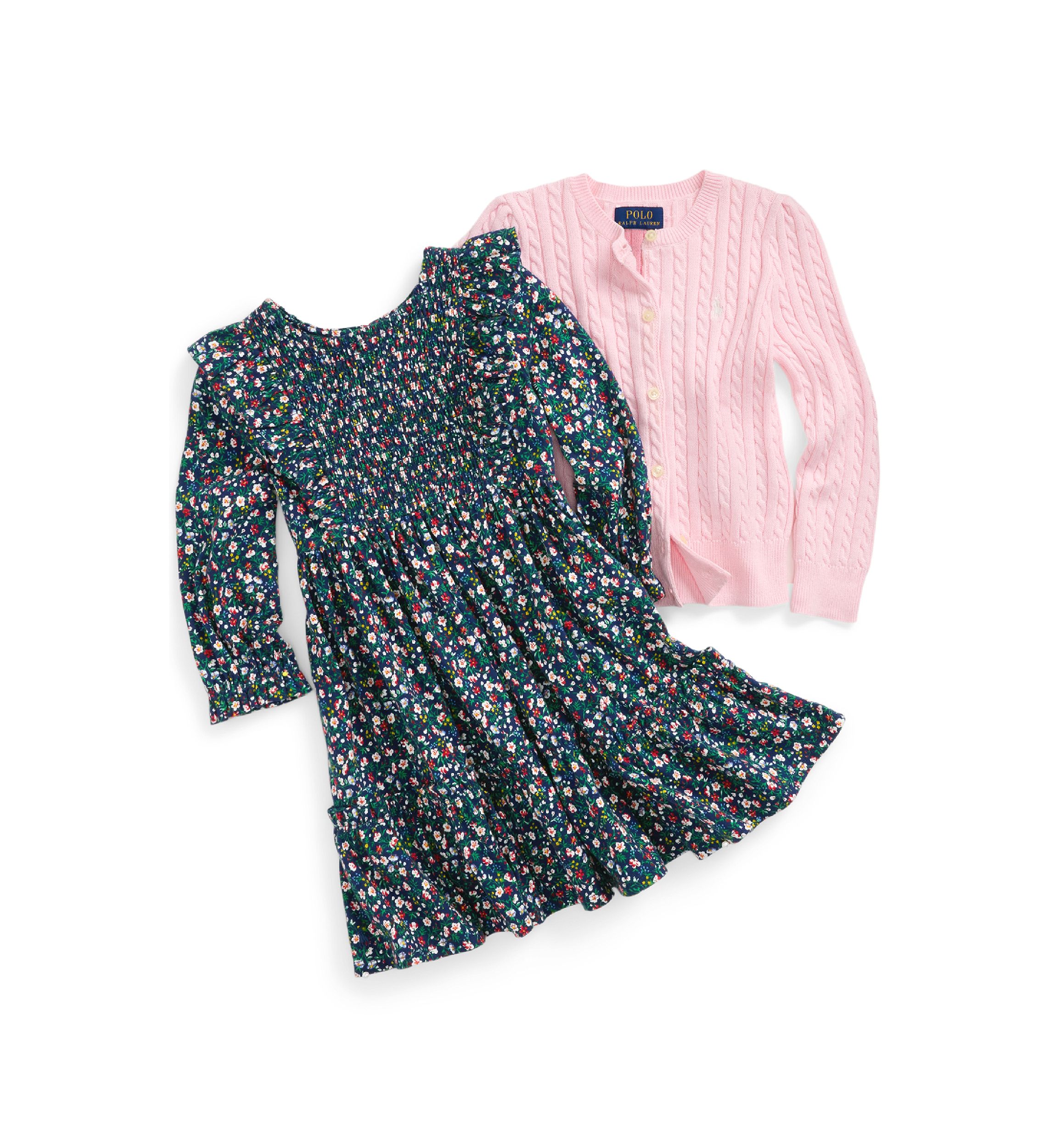 Girls 2-6x Floral Smocked Cotton Jersey Dress