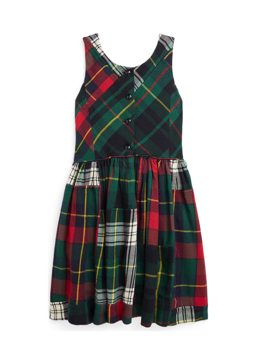 Girls 2-6x Patchwork Plaid Flannel Dress