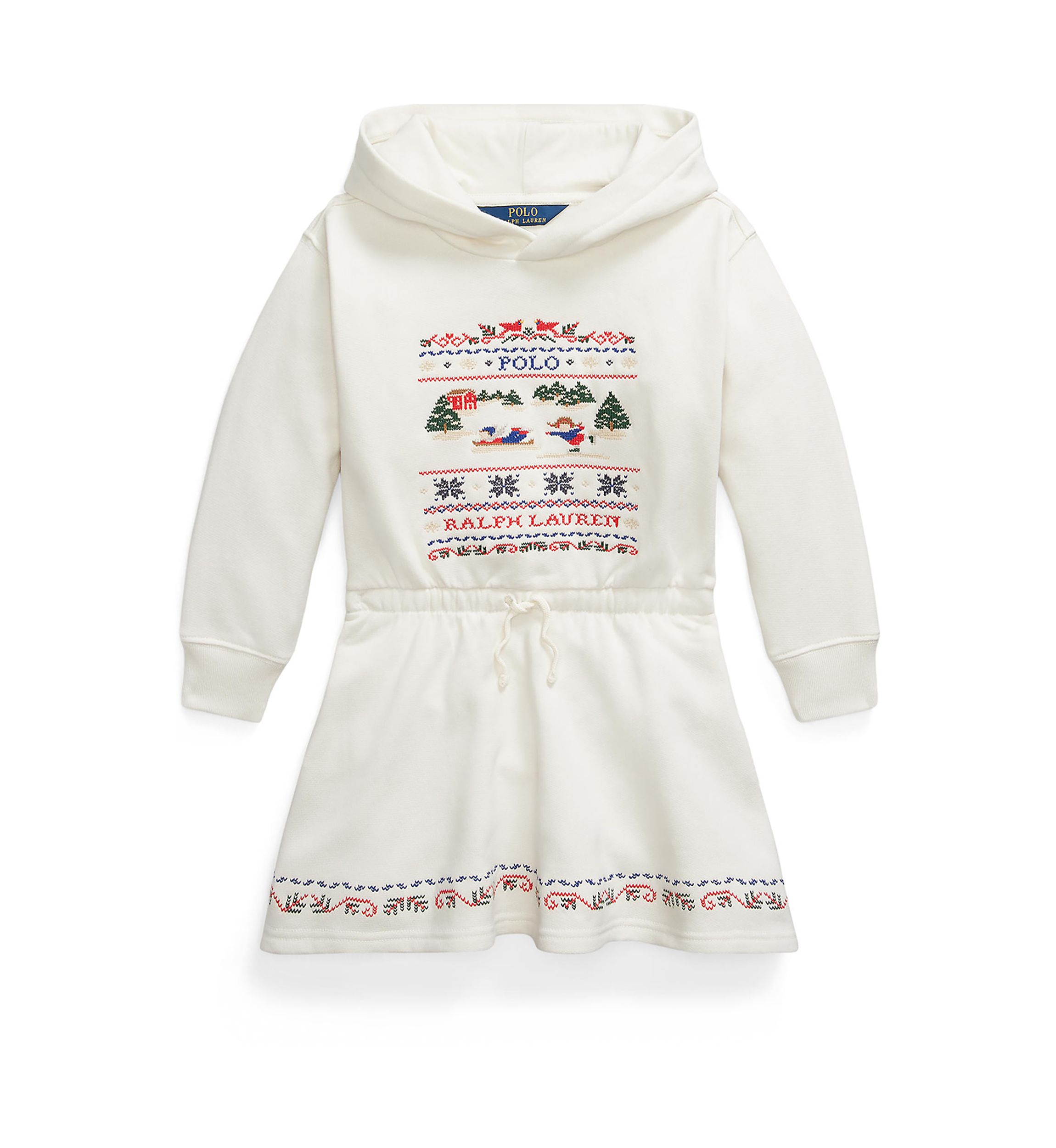 Girls 2-6x Embroidered Fleece Hoodie Dress