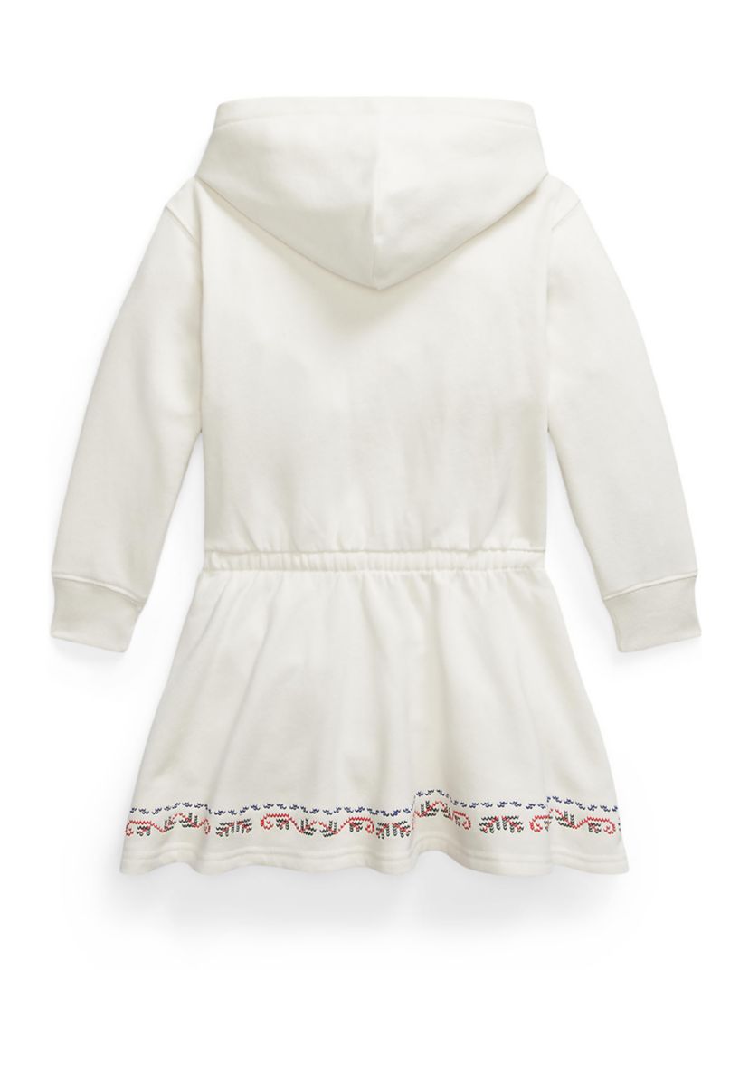 Girls 2-6x Embroidered Fleece Hoodie Dress