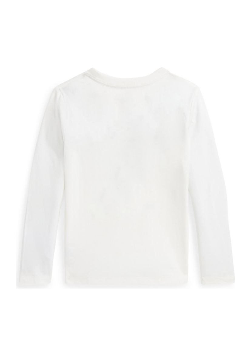 Girls 2-6x Polo Bear Cotton Jersey Long Sleeve T-Shirt