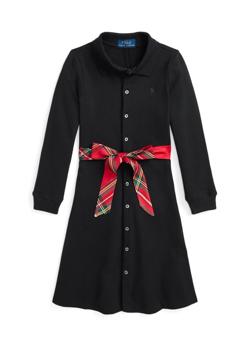 Girls 2-6x Stretch Mesh Polo Dress