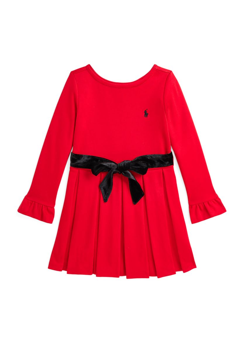 Girls 2-6x Pleated Ponte Dress