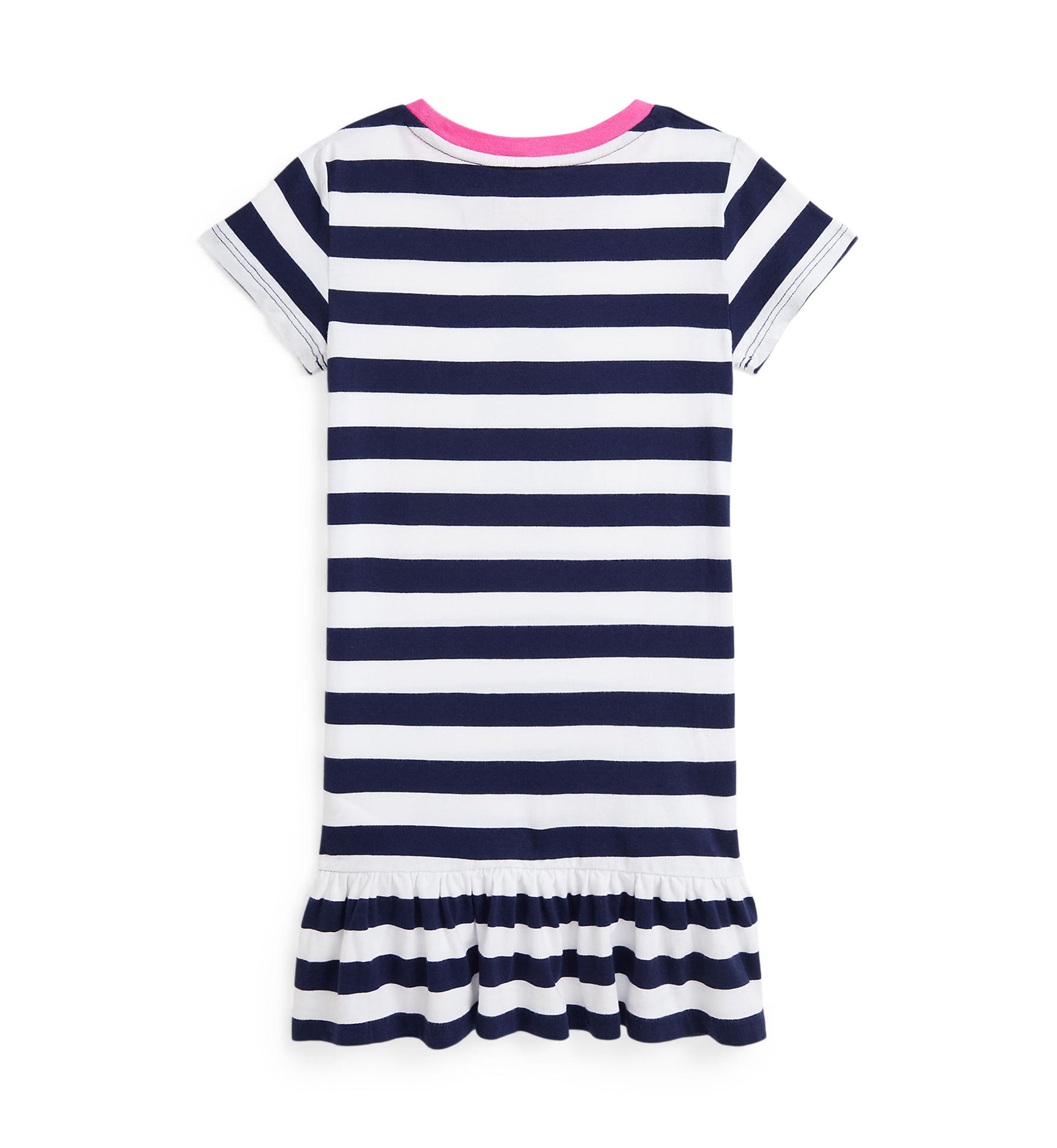 Girls 2-6x Pleated Stretch Mesh Polo Dress