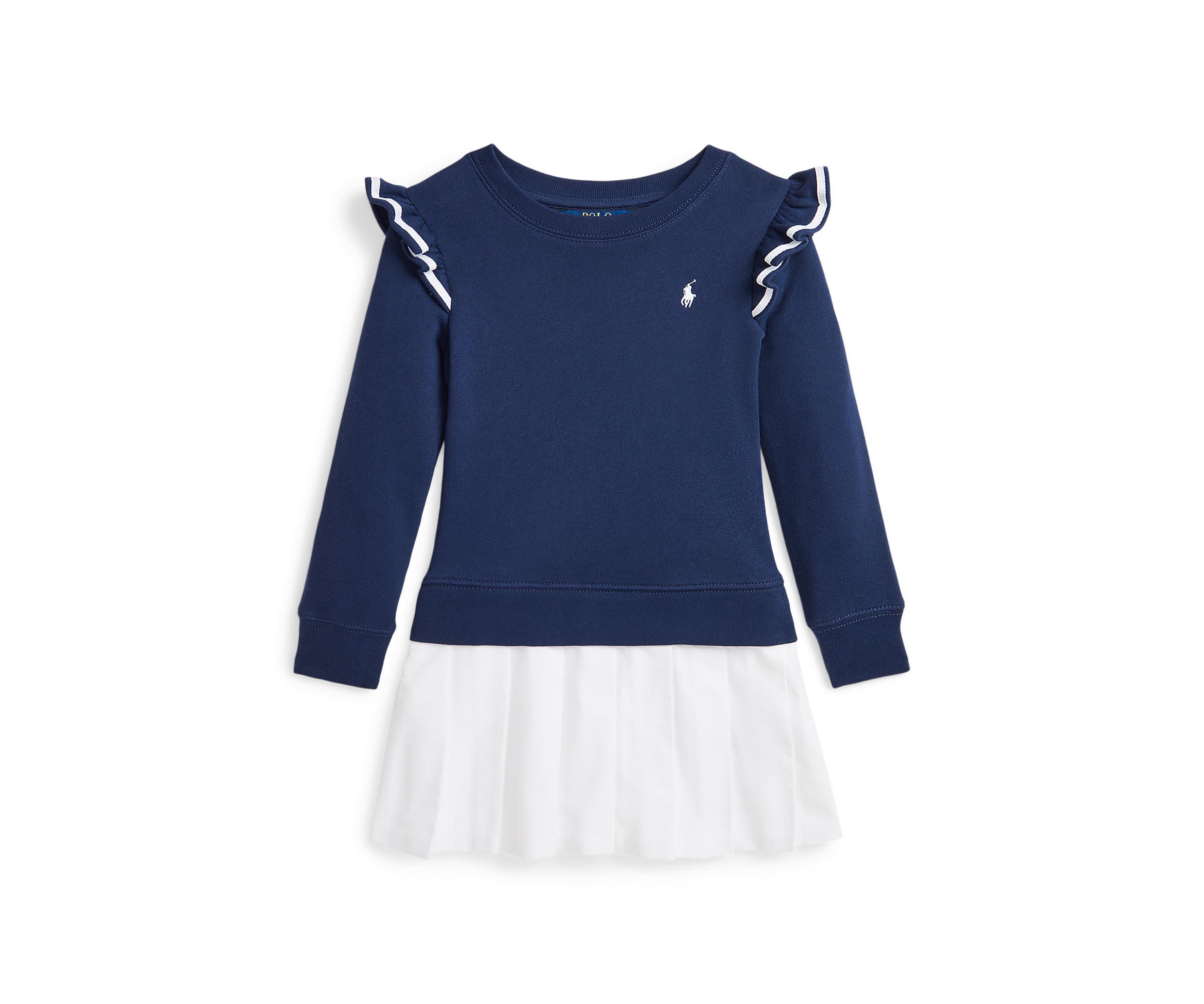 Girls 2-6x Woven Skirt Terry Dress