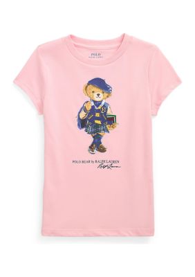 Ralph Lauren Childrenswear Girls 2-6x Polo Bear Cotton Jersey Tee, Pink