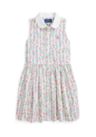 Girls 2-6x Floral Cotton Oxford Shirtdress