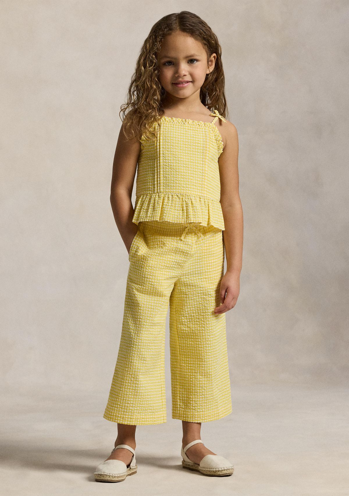 Girls 2-6x Gingham Seersucker Top & Pants Set