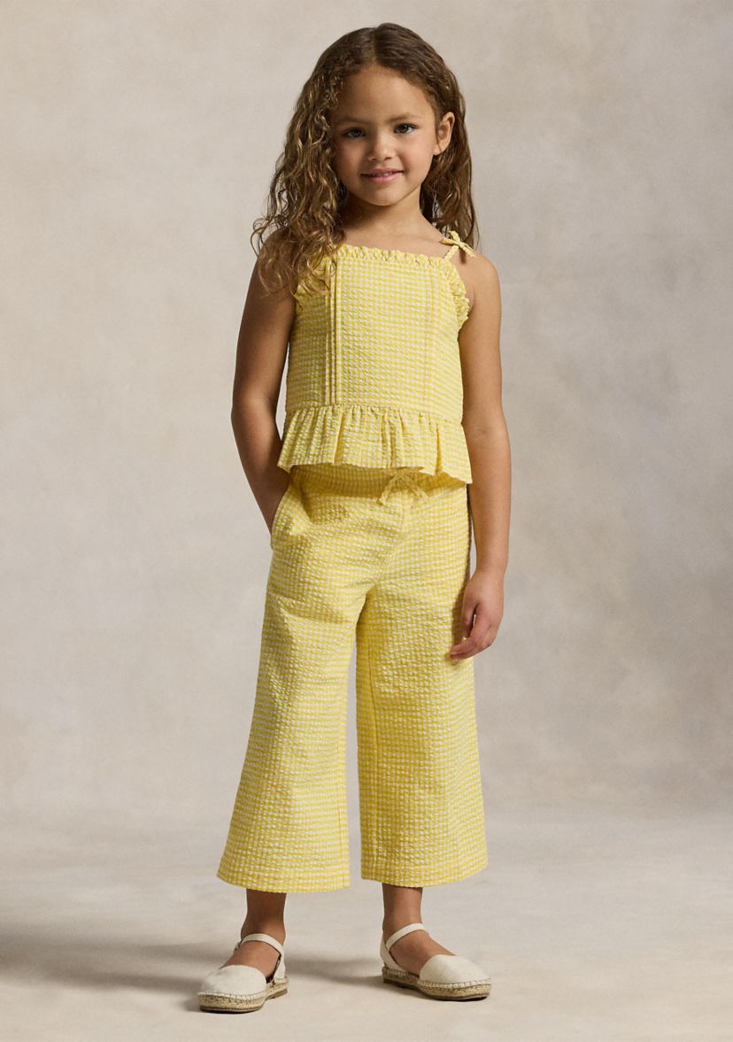 Girls 2-6x Gingham Seersucker Top & Pants Set