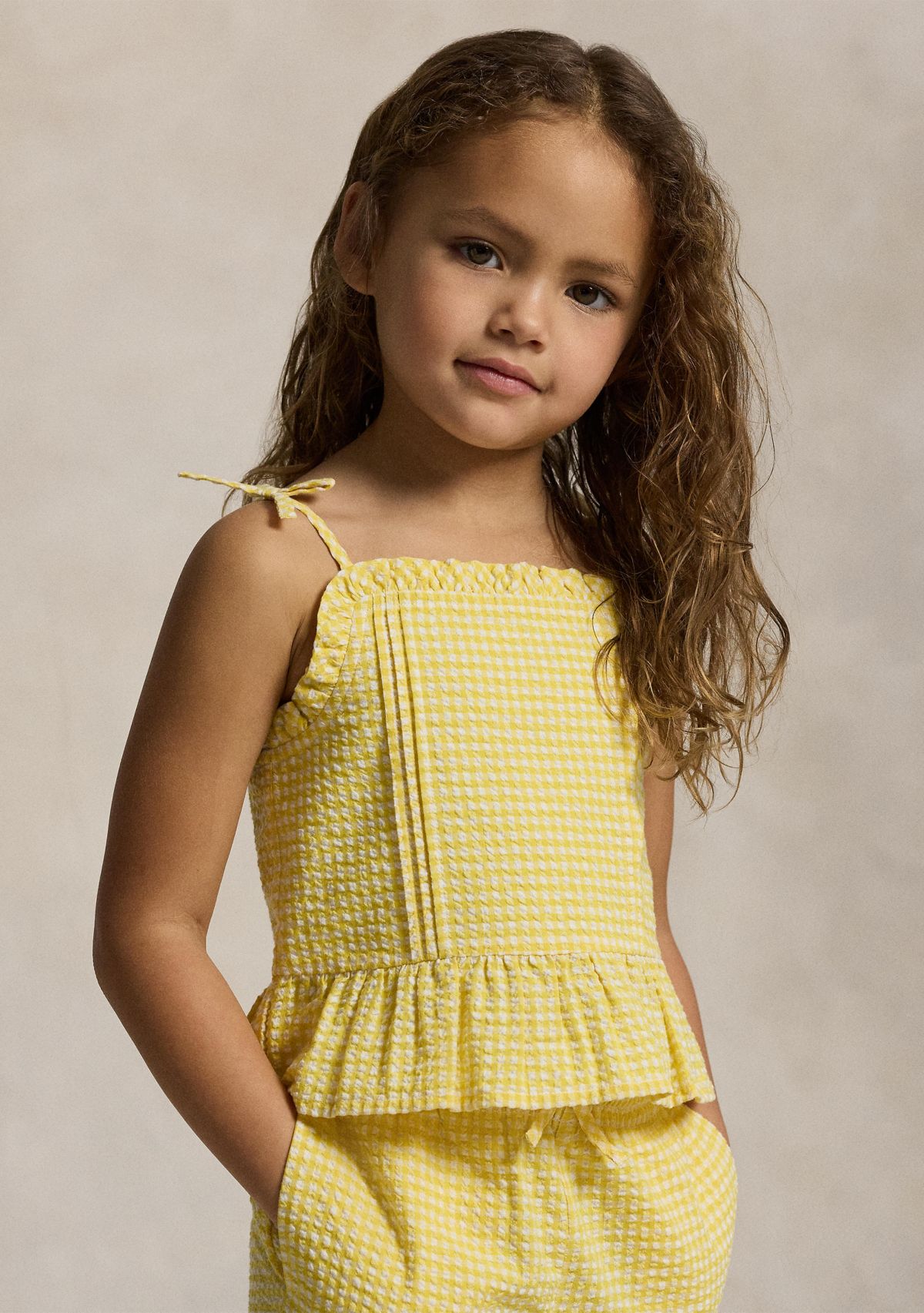 Girls 2-6x Gingham Seersucker Top & Pants Set