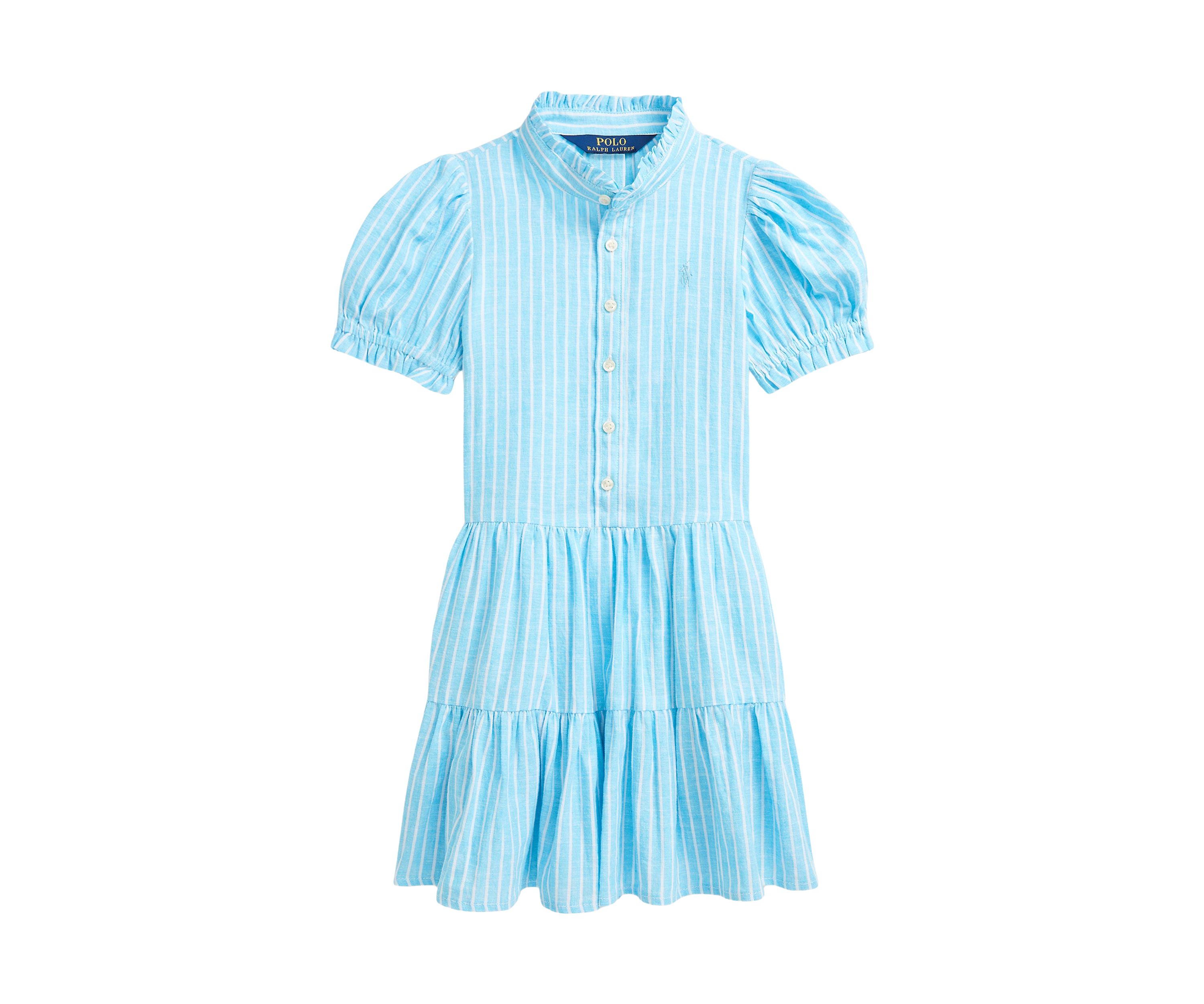 Girls 2-6x Striped Tiered Linen-Cotton Dress
