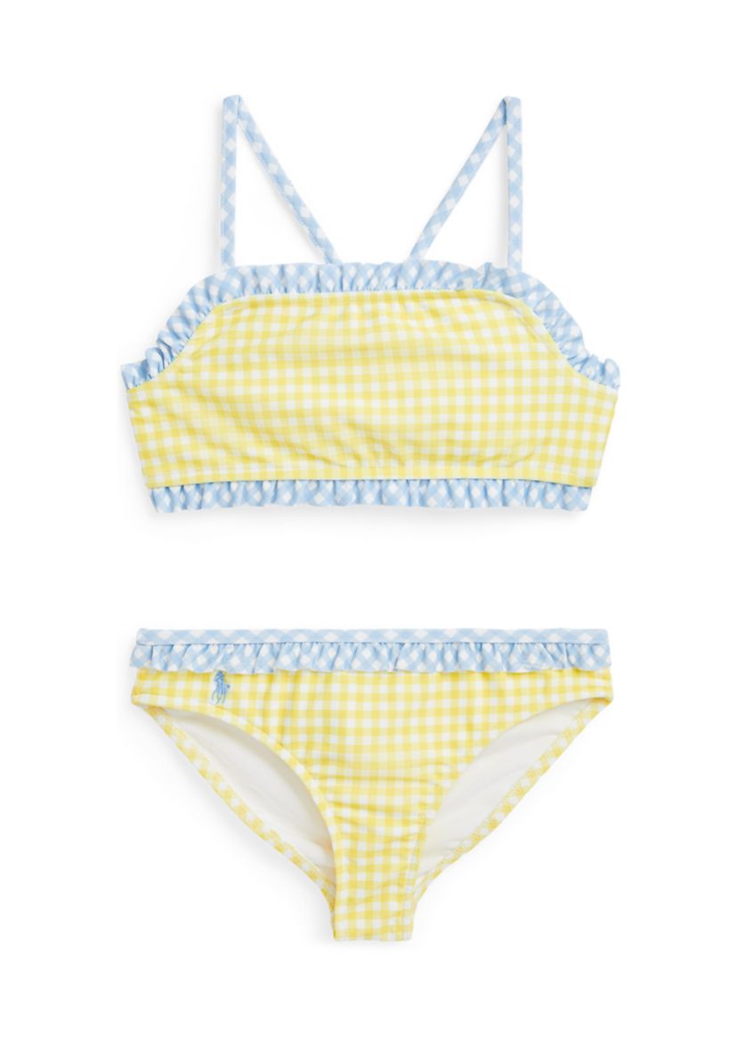 Girls 2-6x Gingham Ruffled Two Piece Swimsuit