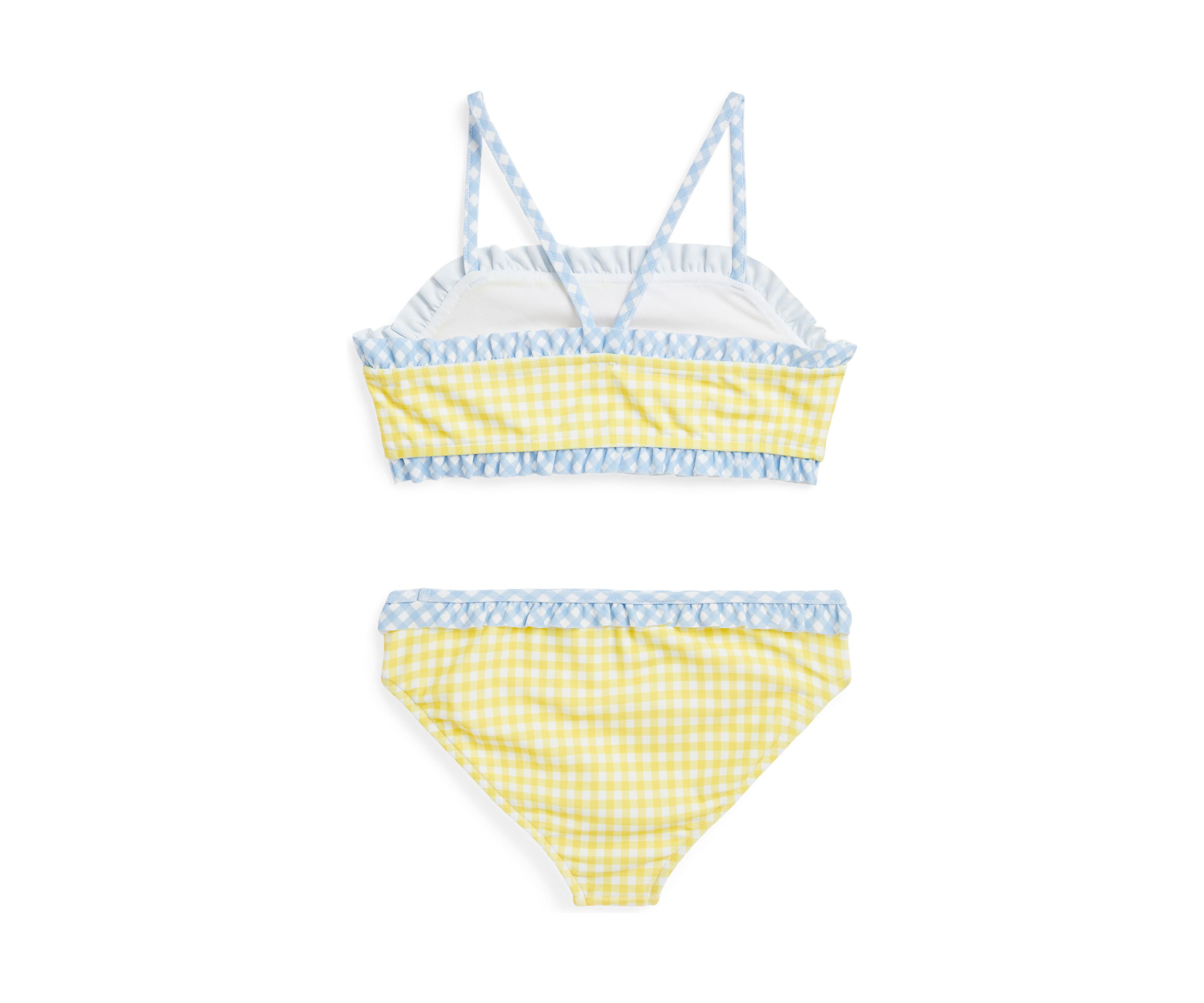 Girls 2-6x Gingham Ruffled Two Piece Swimsuit