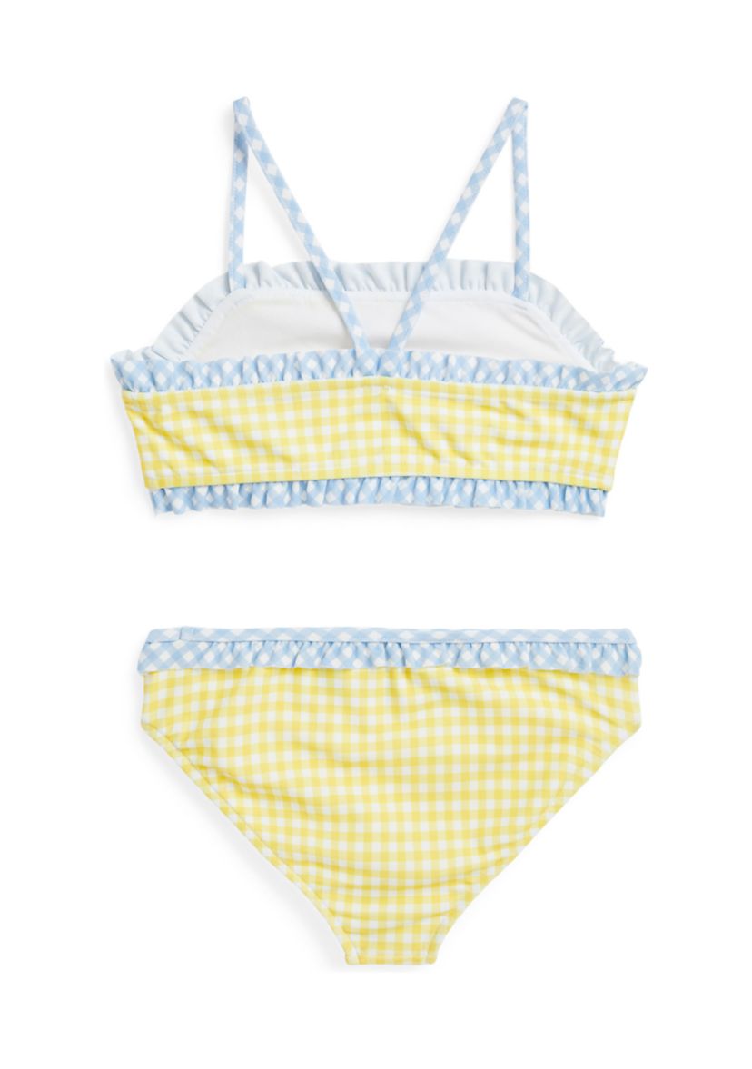 Girls 2-6x Gingham Ruffled Two Piece Swimsuit