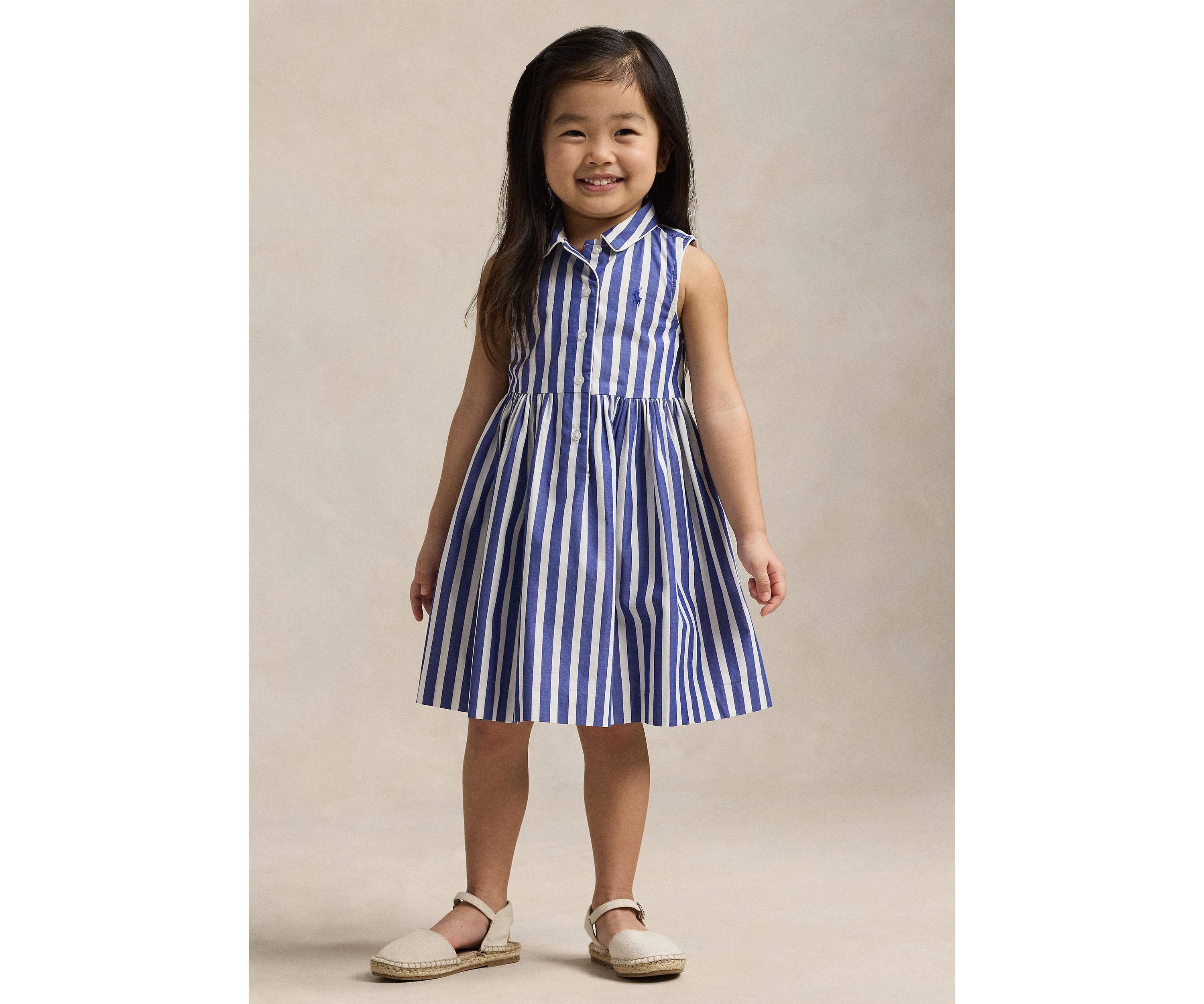Girls 2-6x Striped Cotton Poplin Shirtdress