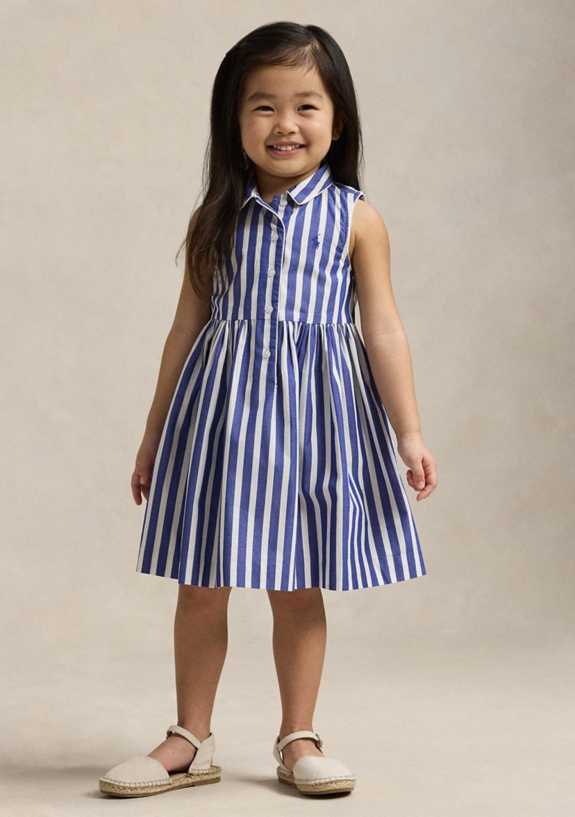 Girls 2-6x Striped Cotton Poplin Shirtdress