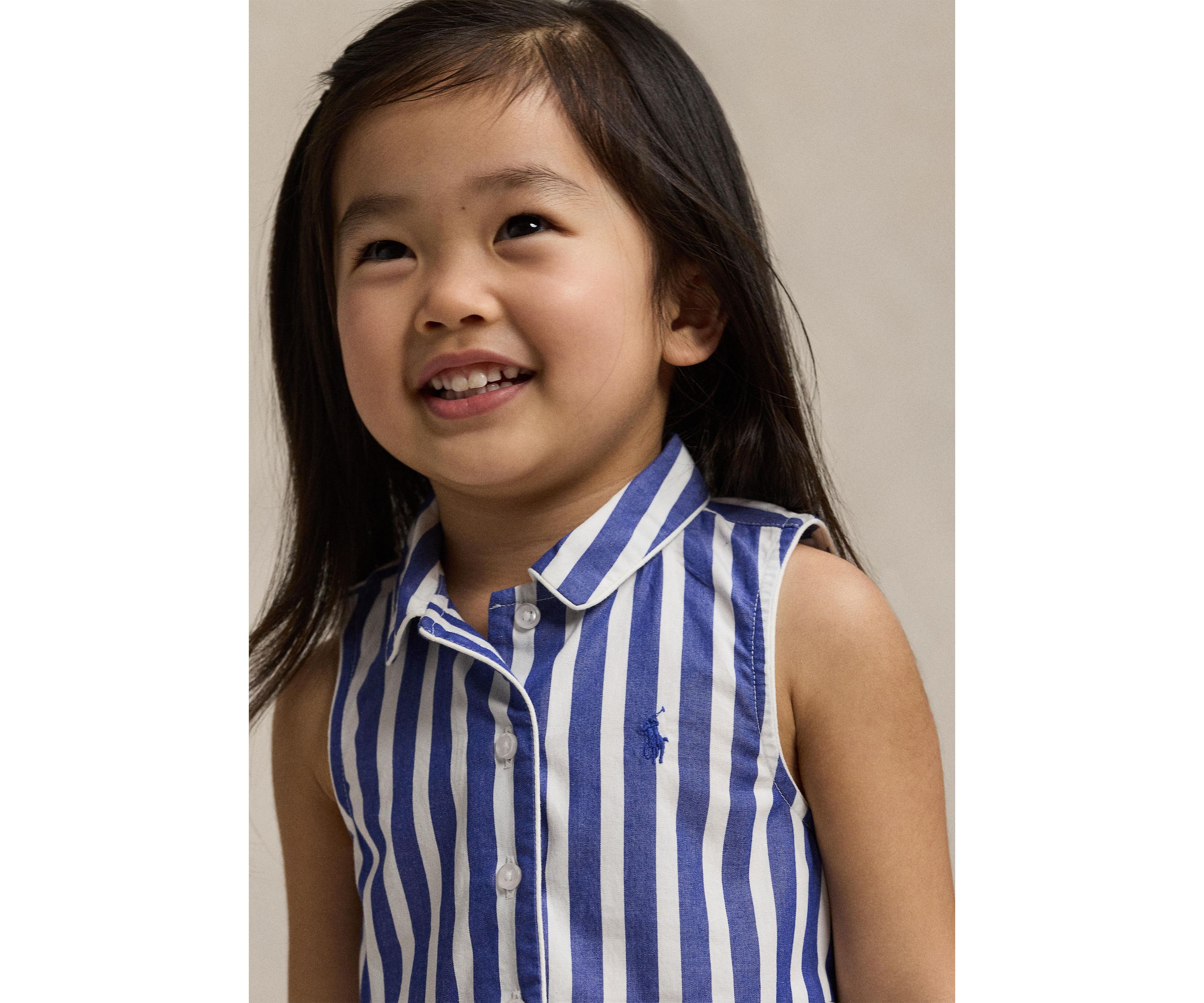 Girls 2-6x Striped Cotton Poplin Shirtdress