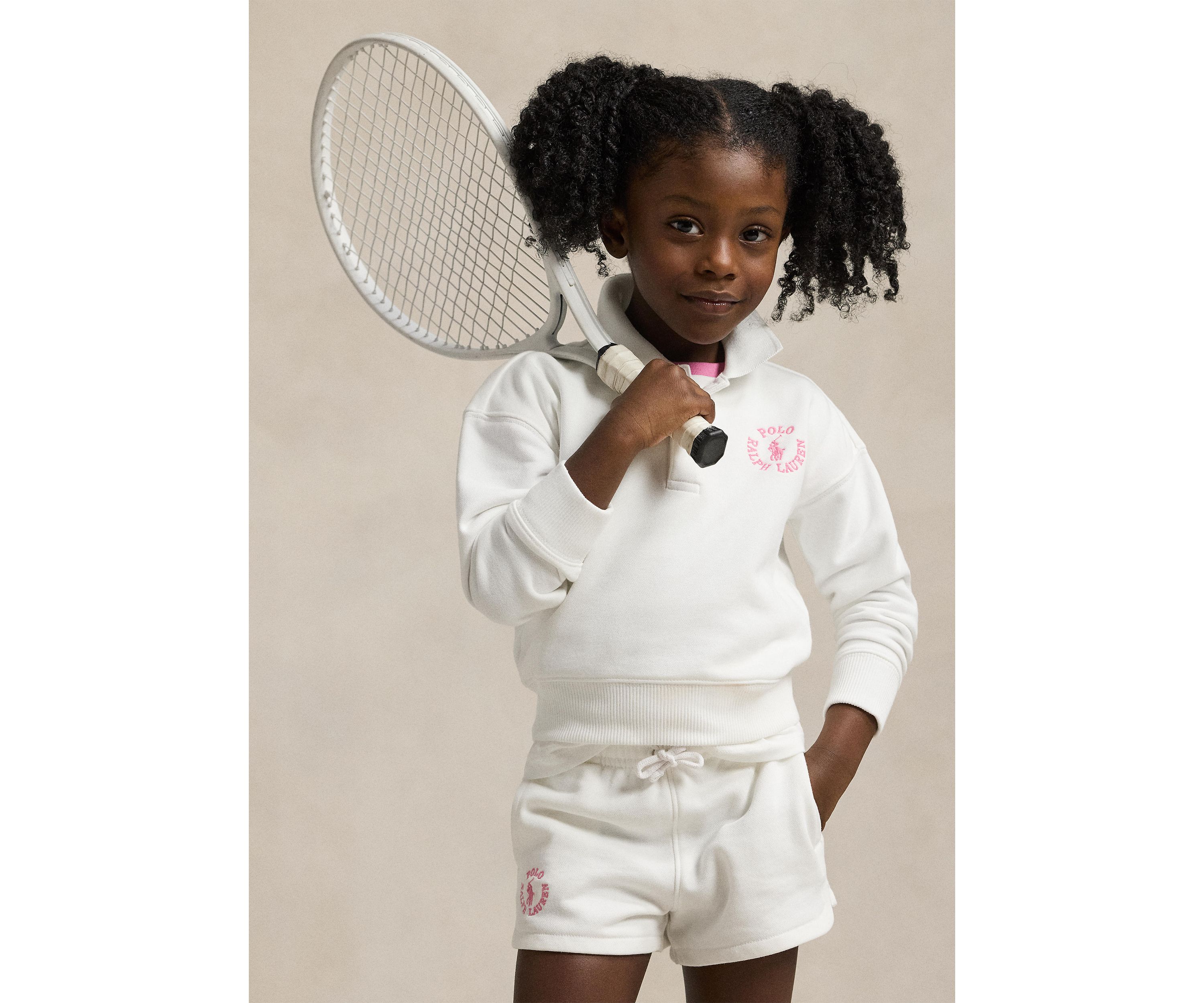 Girls 2-6x Logo French Terry Polo Sweatshirt