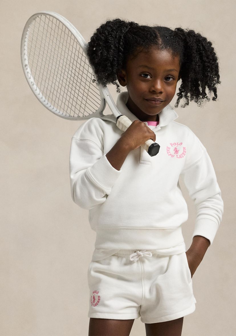 Girls 2-6x Logo French Terry Polo Sweatshirt