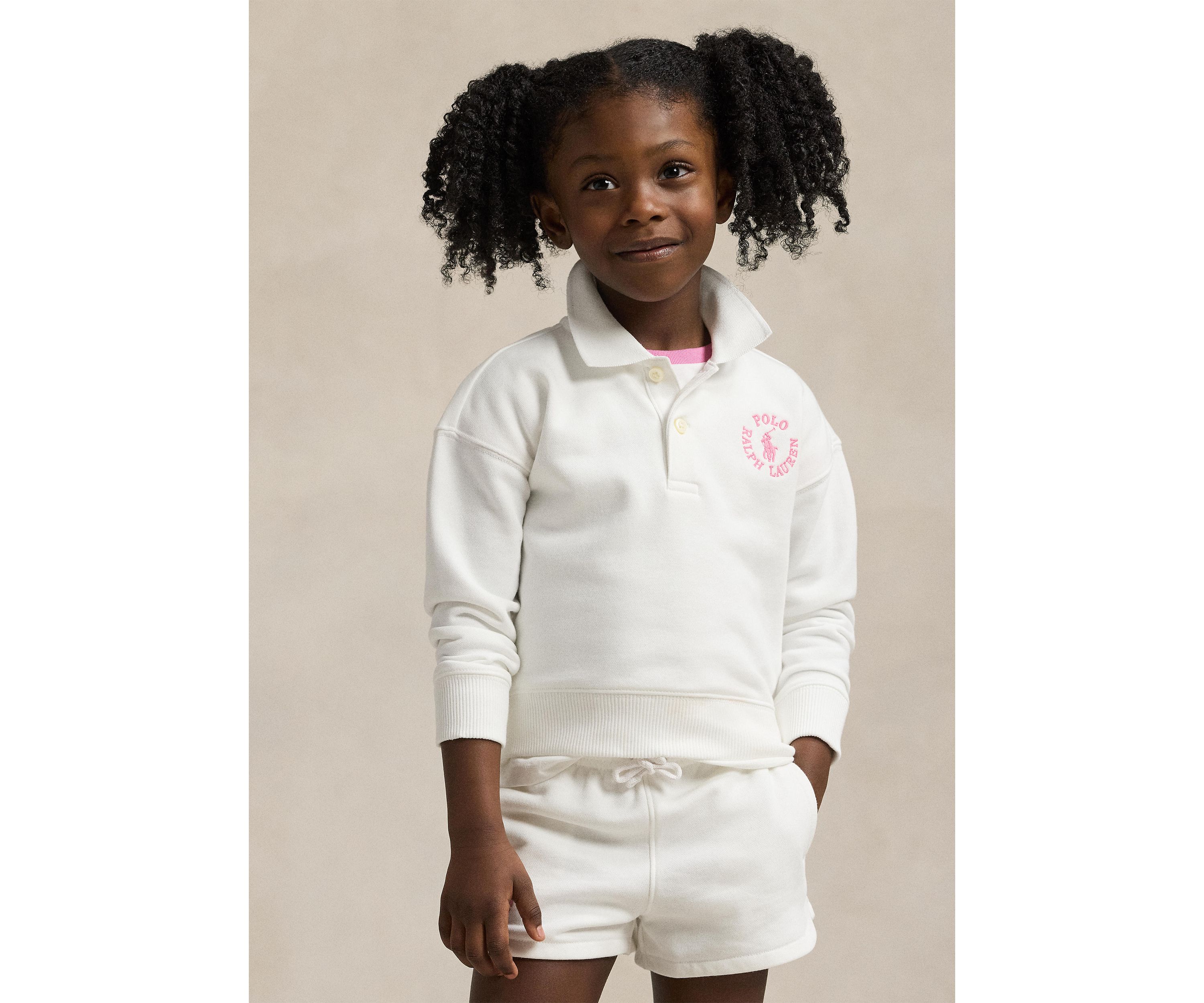 Girls 2-6x Logo French Terry Polo Sweatshirt