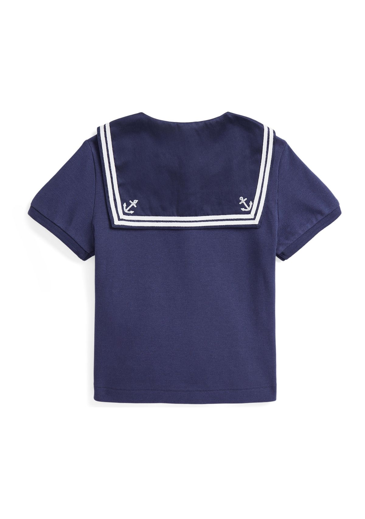 Girls 2-6x Boathouse Navy with White Mesh Polo Shirt 