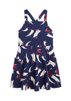 Ralph Lauren Childrenswear Girls 2-6x Sailboat Print Cotton Jersey Dress