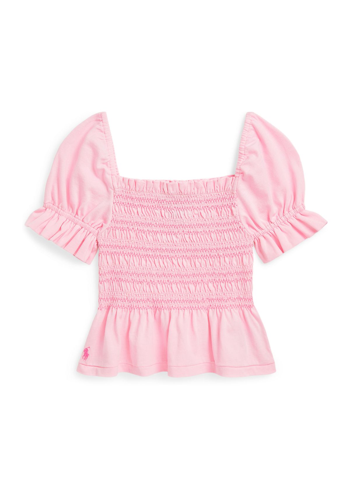 Girls 2-6x Smocked Cotton Jersey Peplum Top