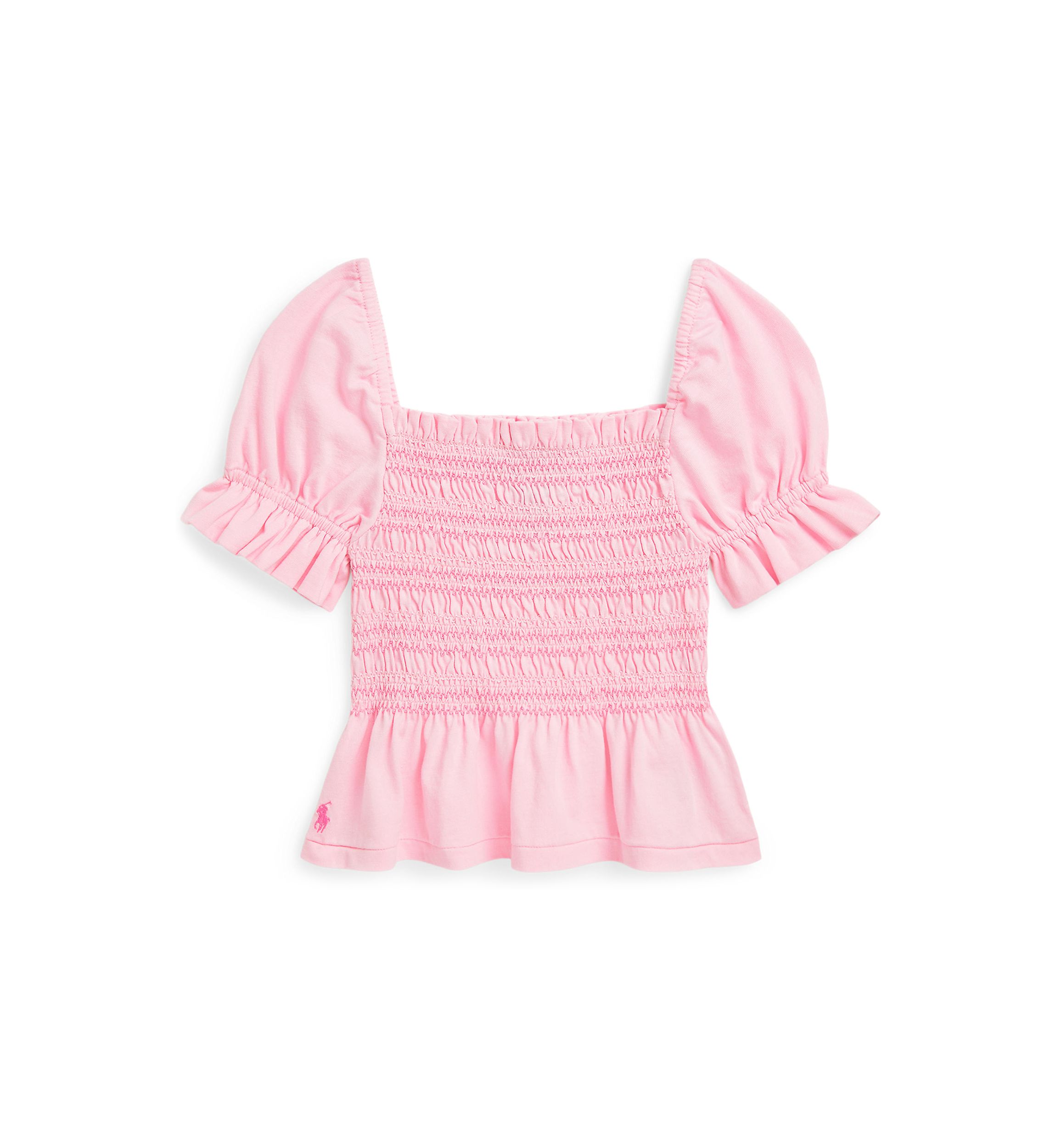 Girls 2-6x Smocked Cotton Jersey Peplum Top