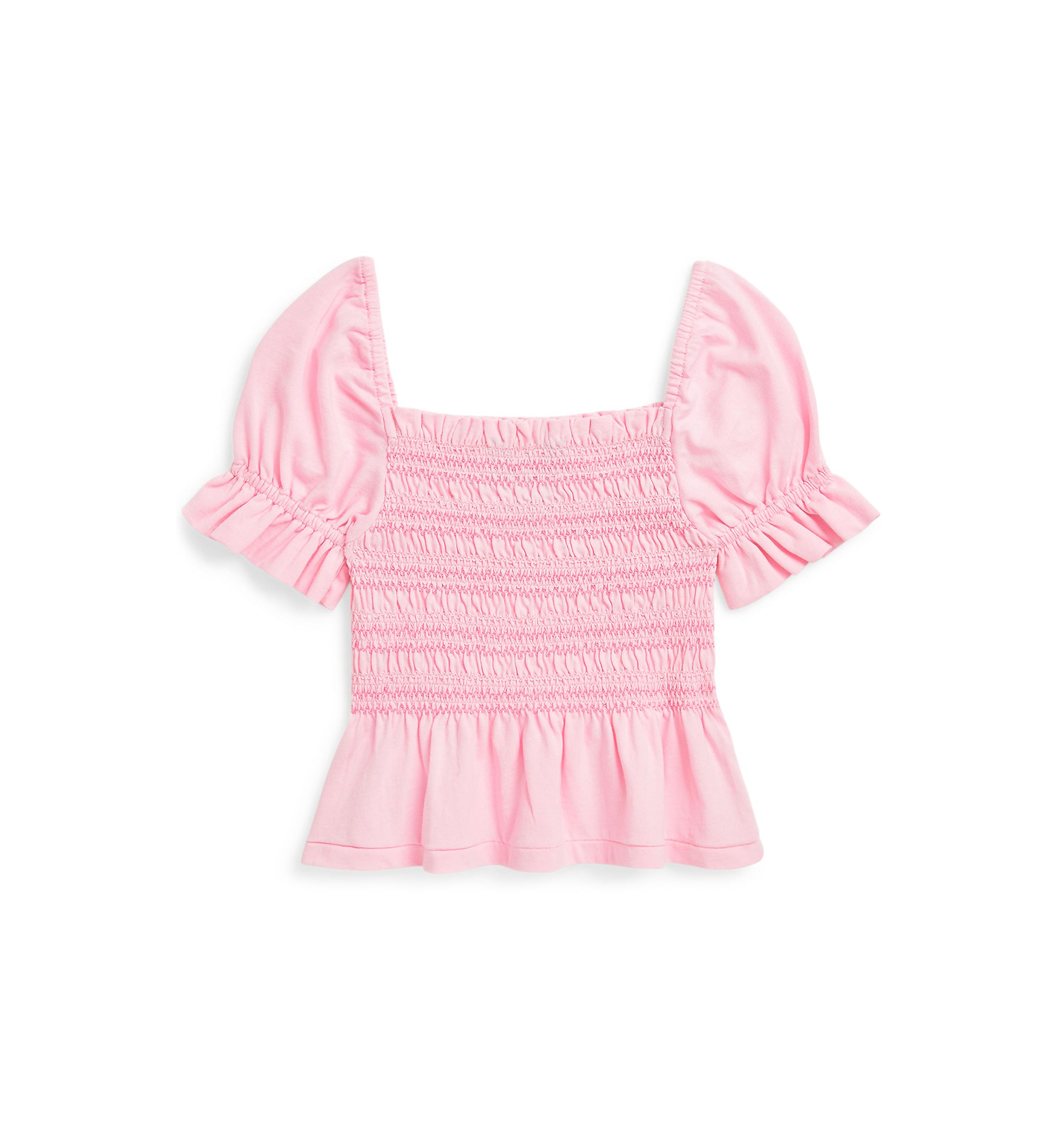 Girls 2-6x Smocked Cotton Jersey Peplum Top