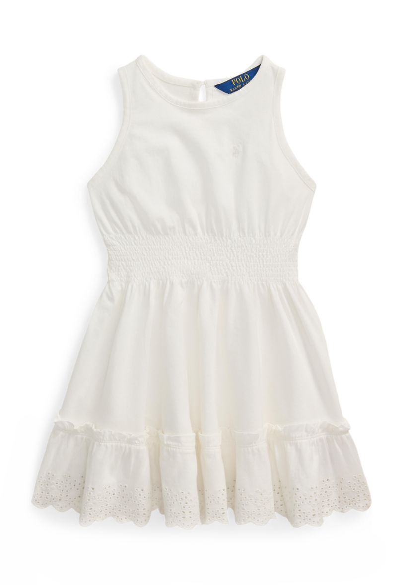 Girls 2-6x Eyelet-Embroidered Cotton Jersey Dress