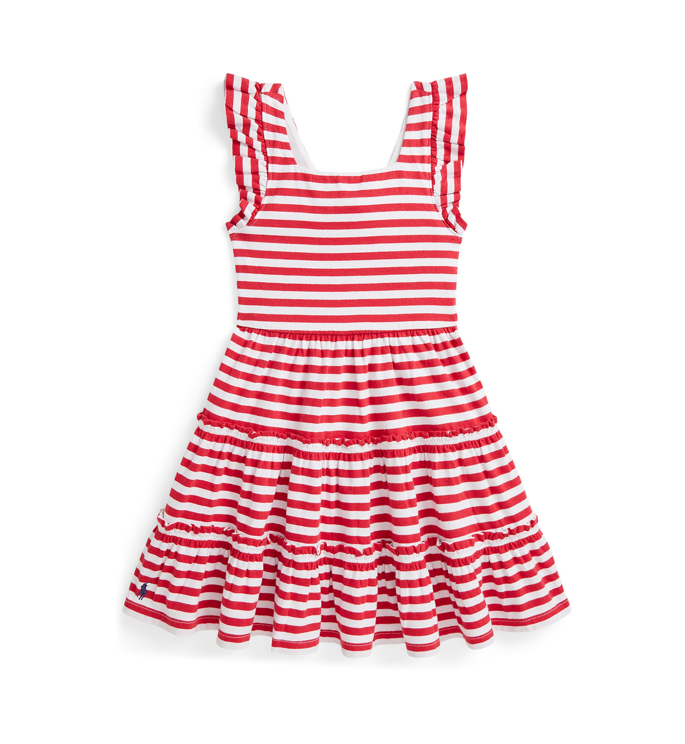 Girls 2-6x Striped Ruffled Cotton Jersey Dress